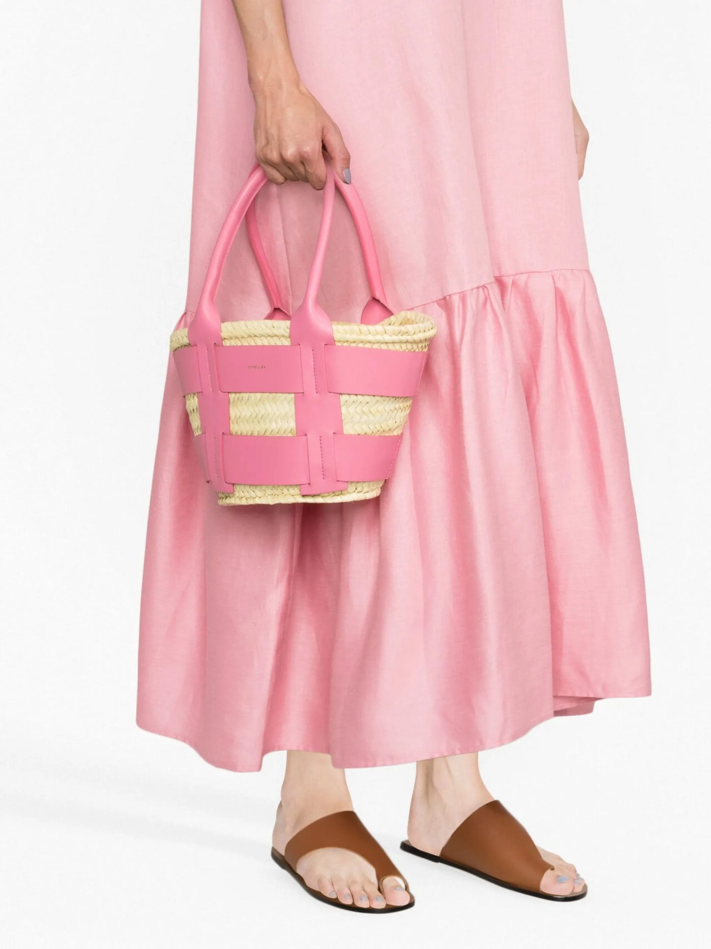 mini Santorini raffia tote bag