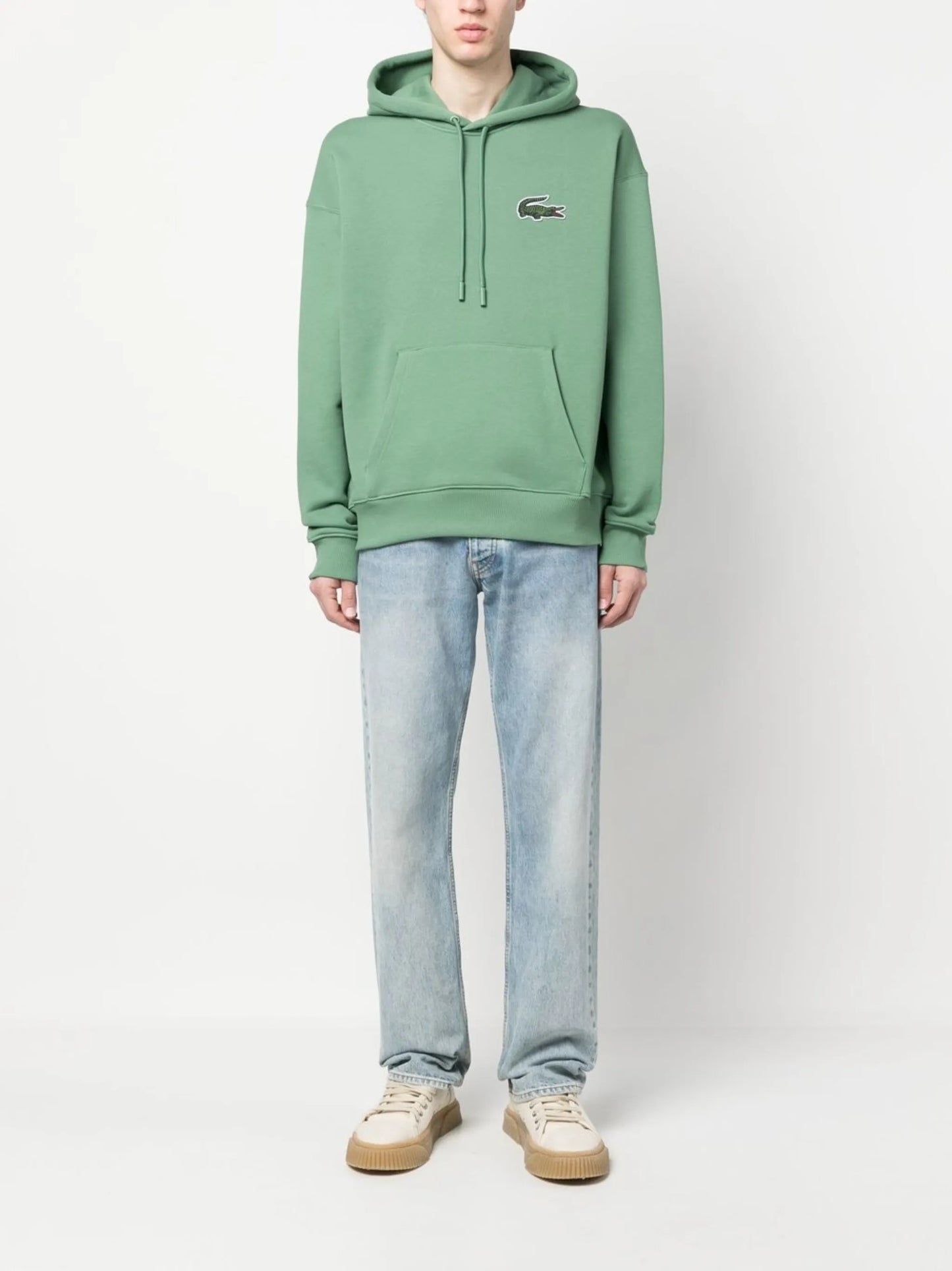 embroidered-logo cotton hoodie sweatshirt