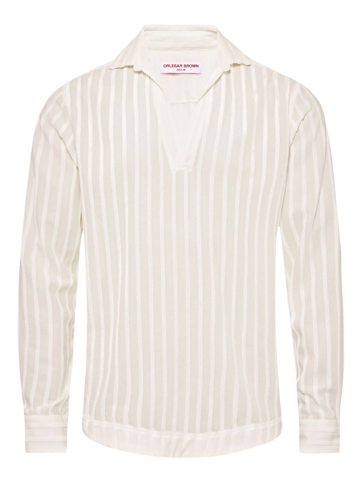 vertical-striped chenille shirt