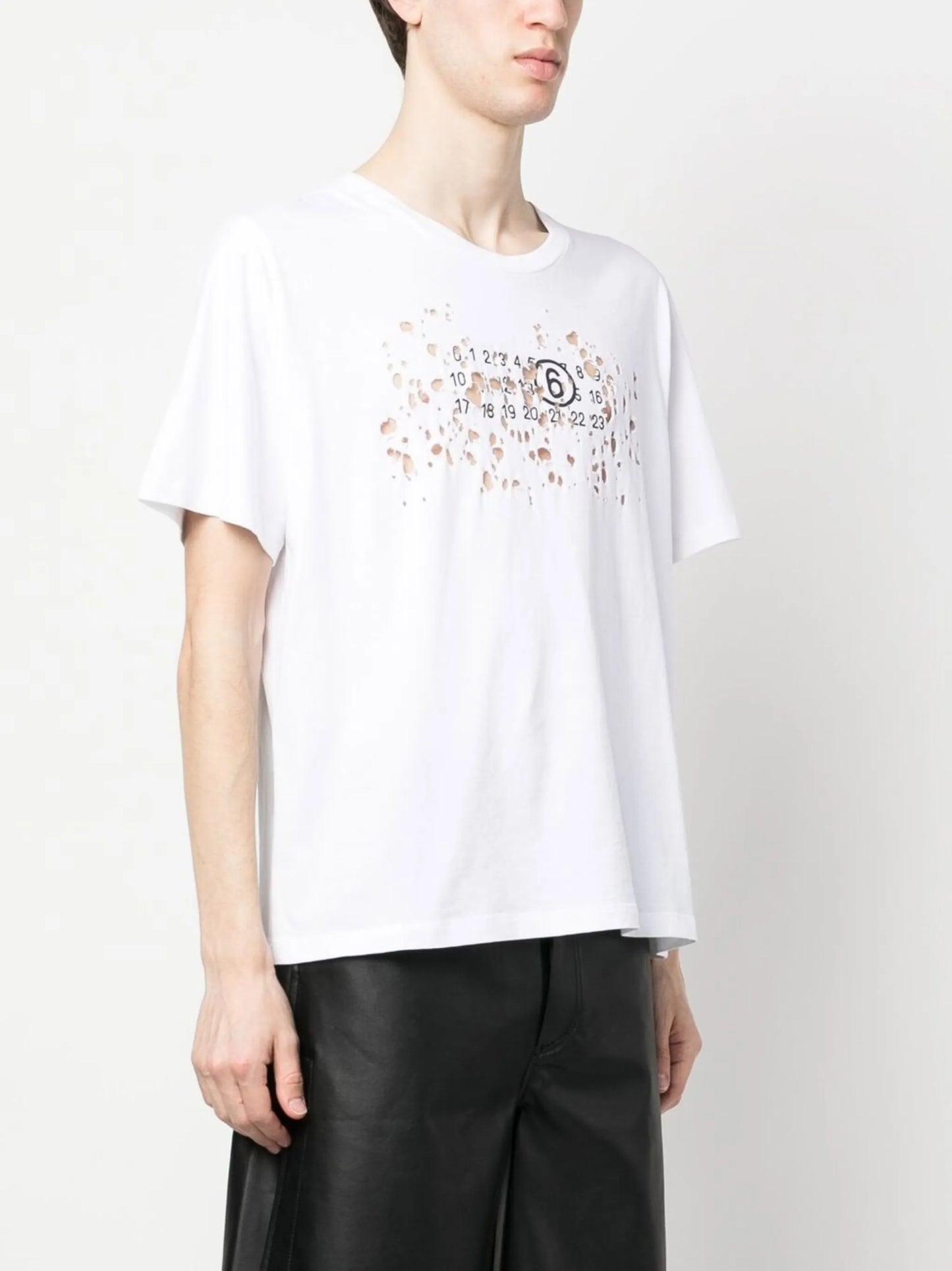 distressed logo-print detail T-shirt
