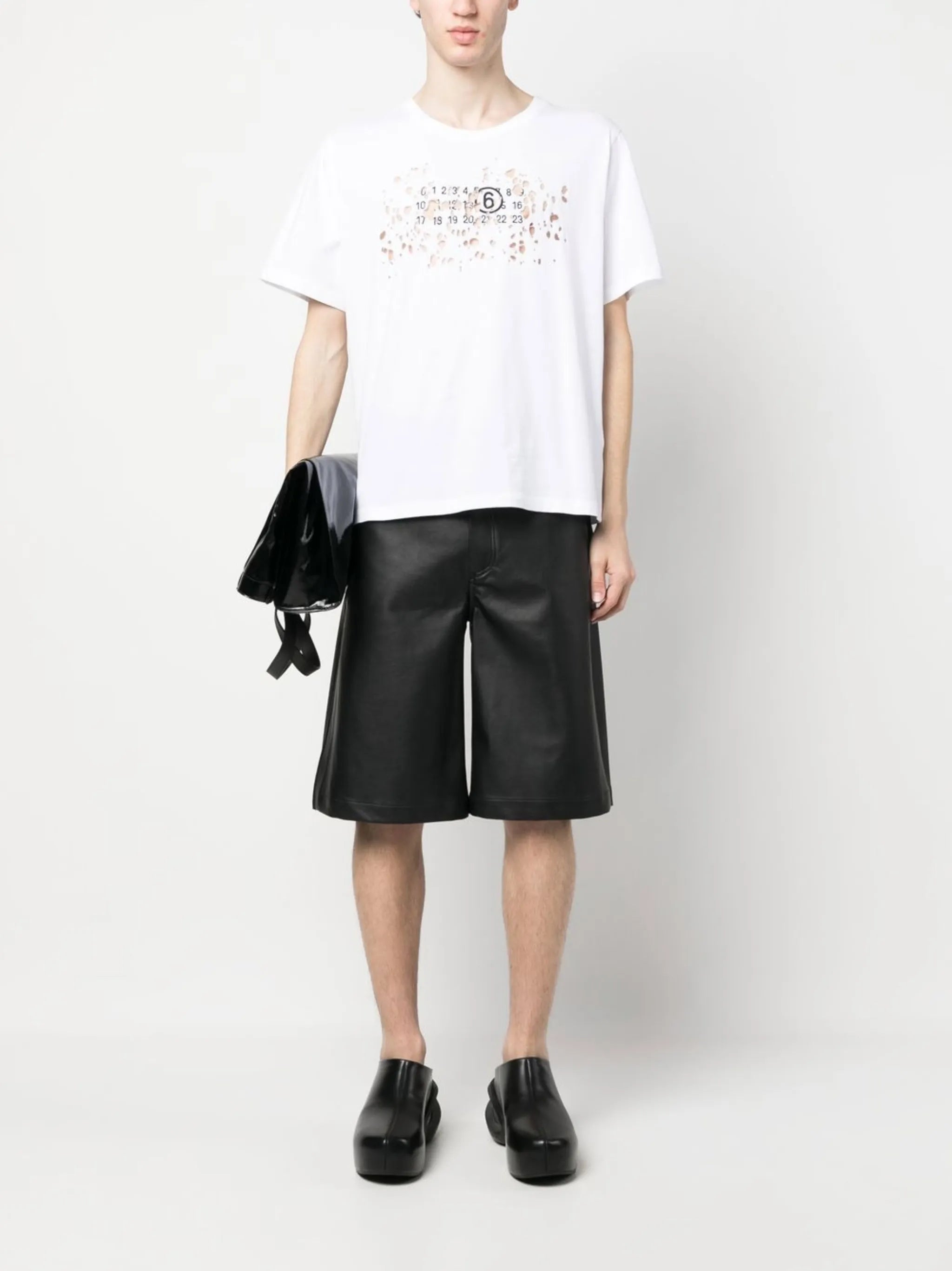 distressed logo-print detail T-shirt