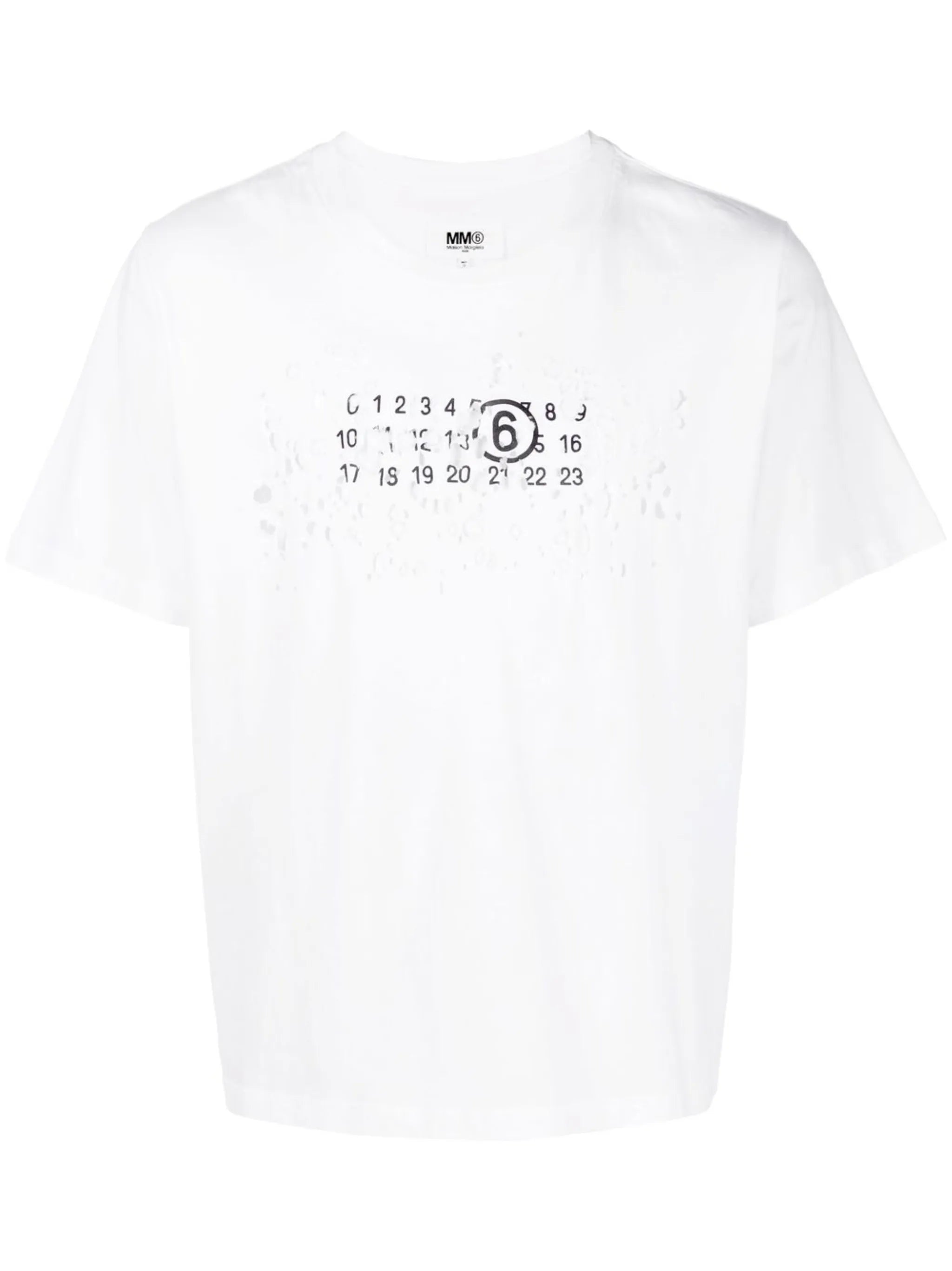 distressed logo-print detail T-shirt