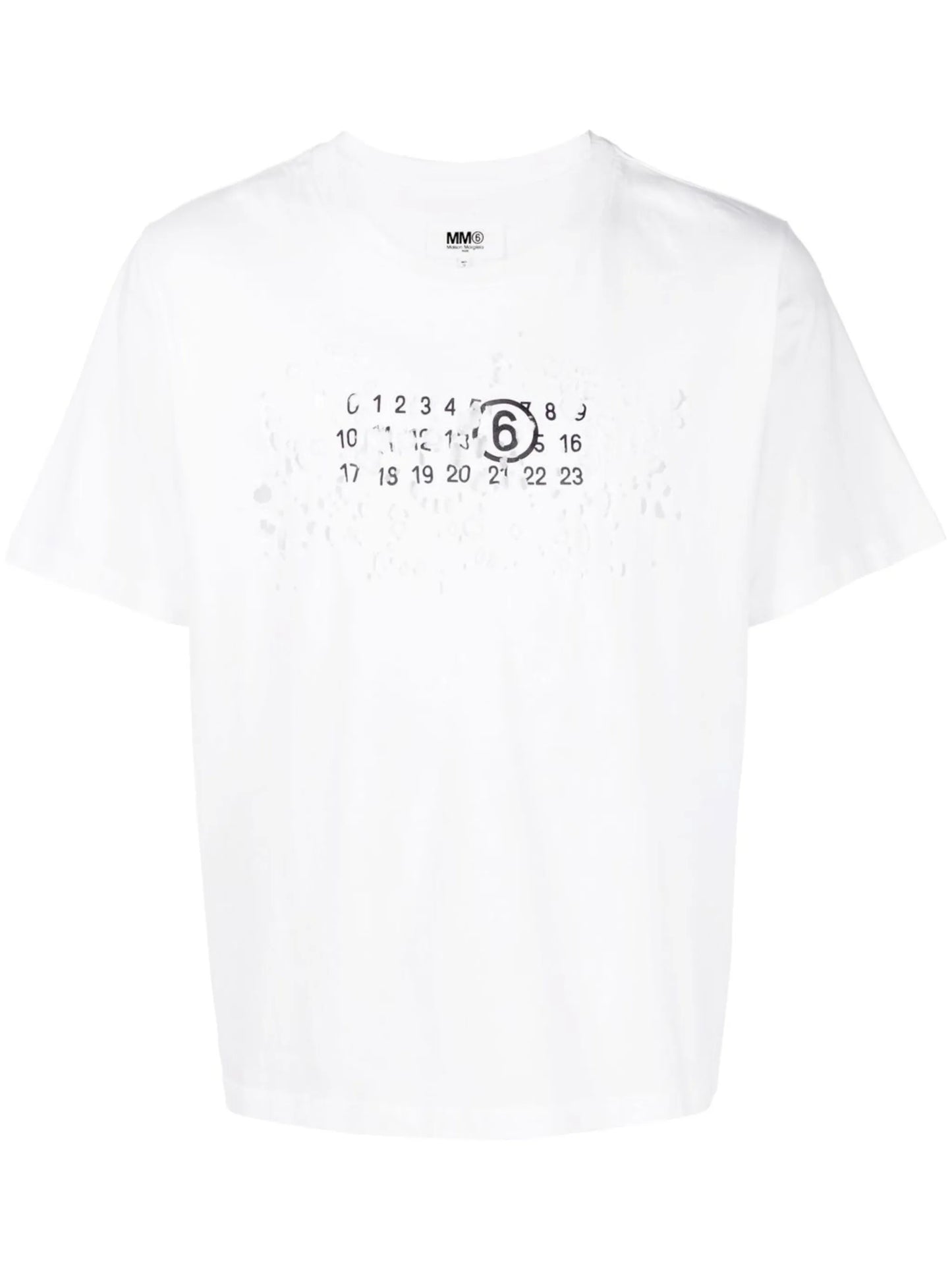 distressed logo-print detail T-shirt
