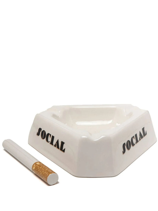 slogan-print porcelain ashtray