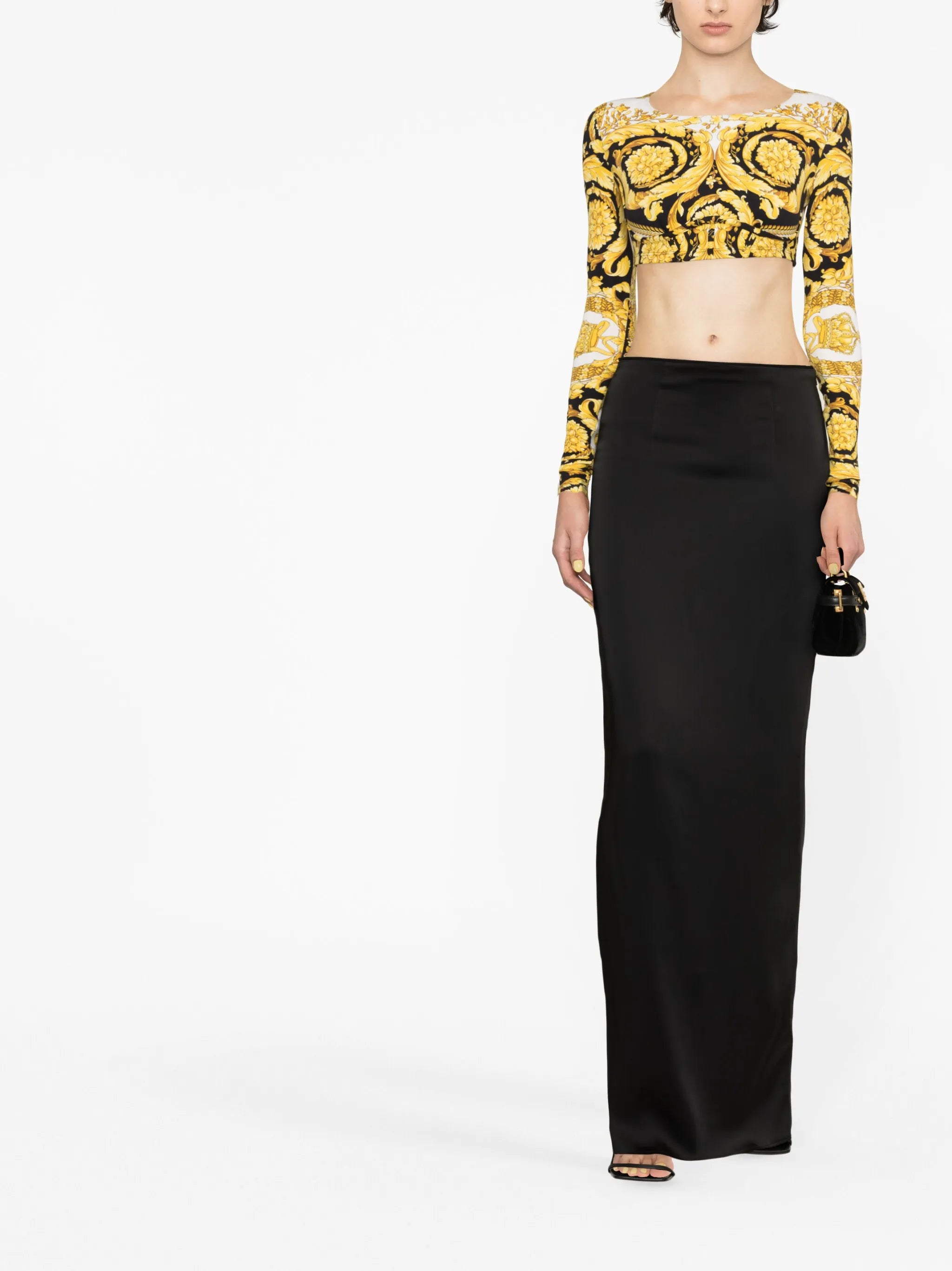 Barocco-print crop top