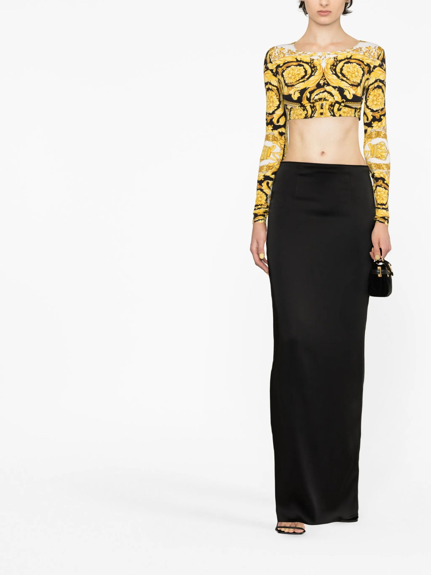 Barocco-print crop top