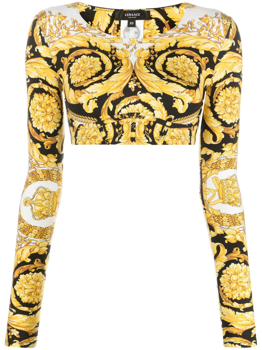 Barocco-print crop top
