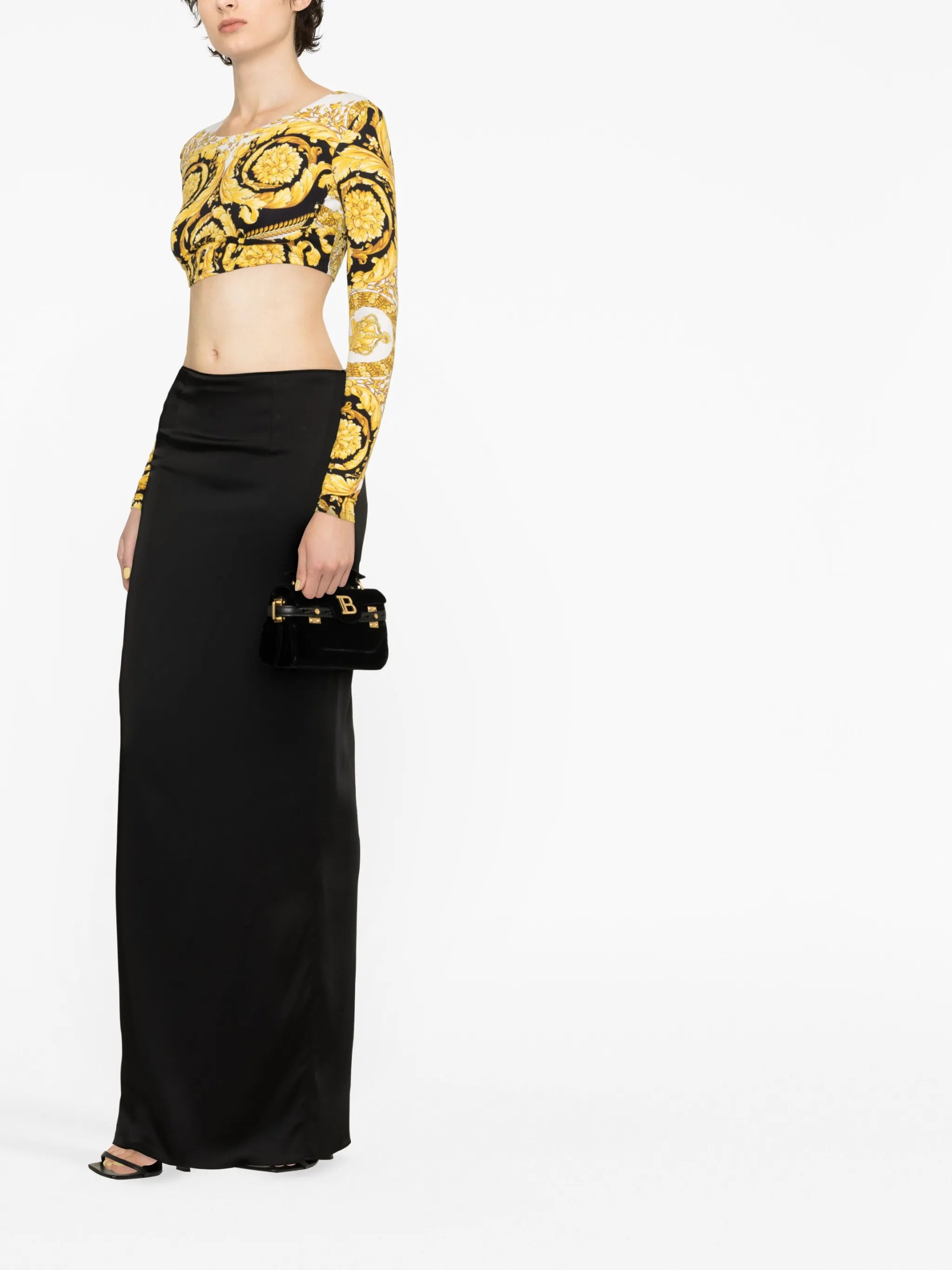 Barocco-print crop top