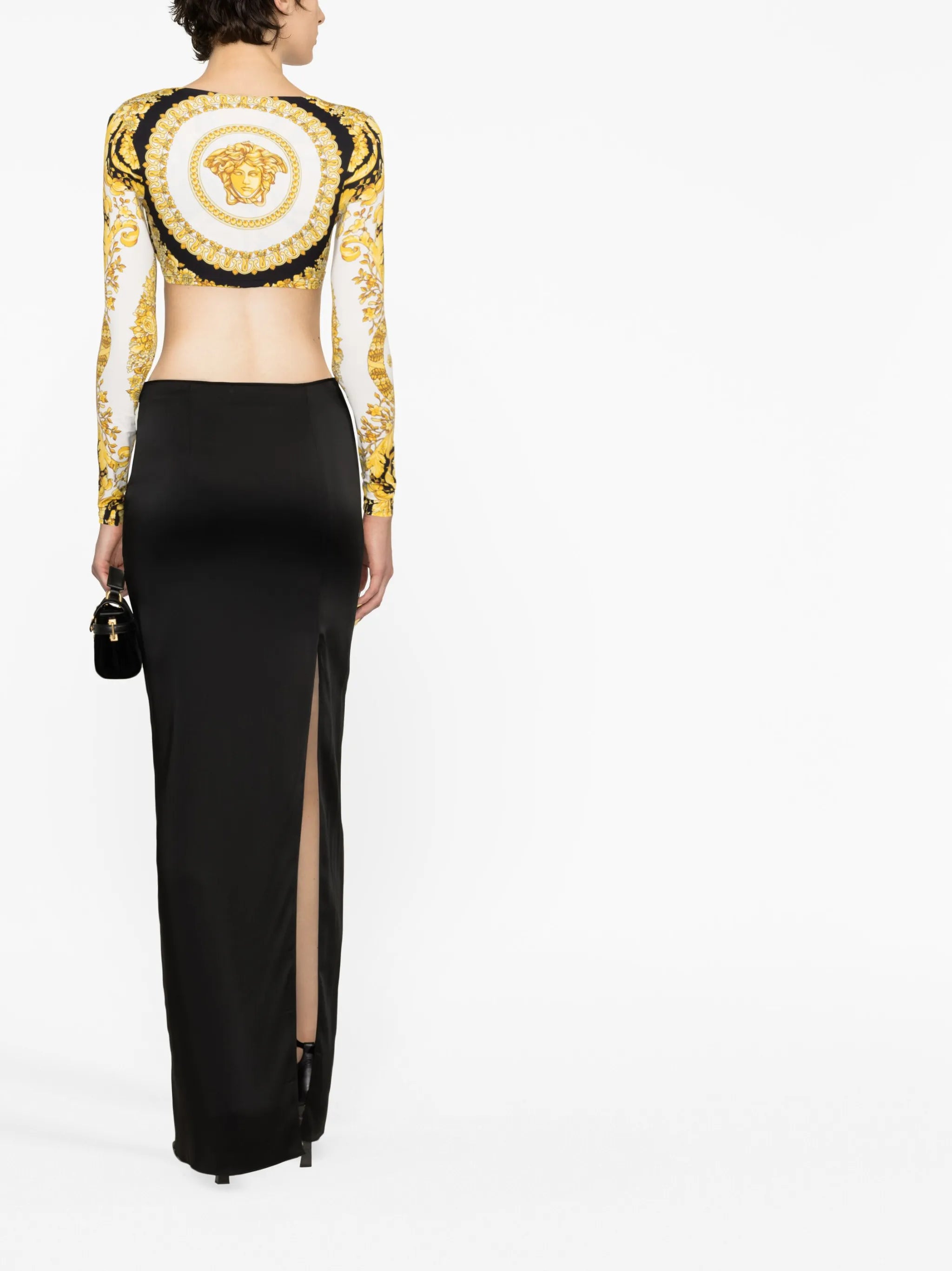 Barocco-print crop top