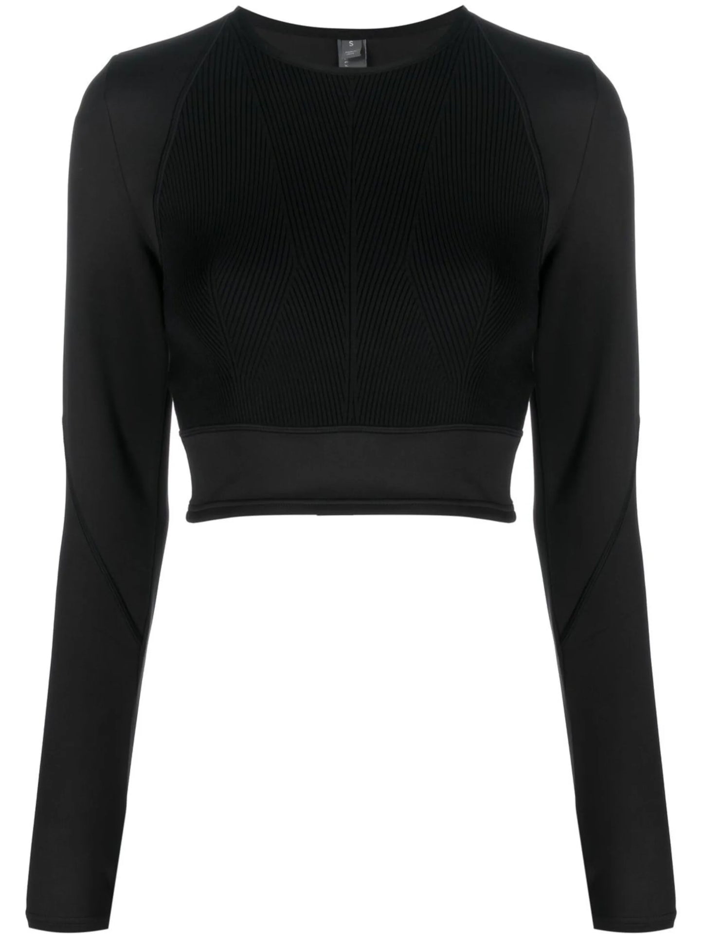 contrasting ribbed-knit crop top