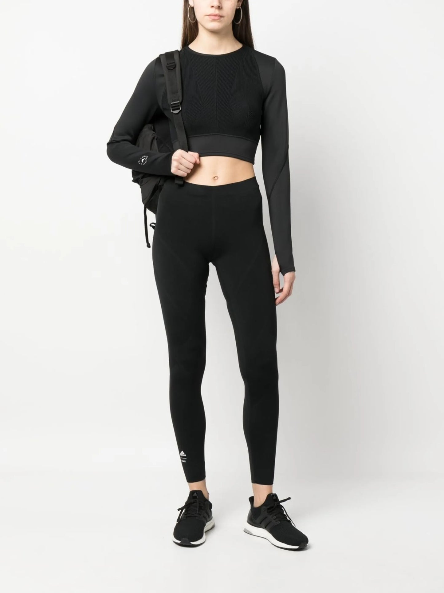 contrasting ribbed-knit crop top