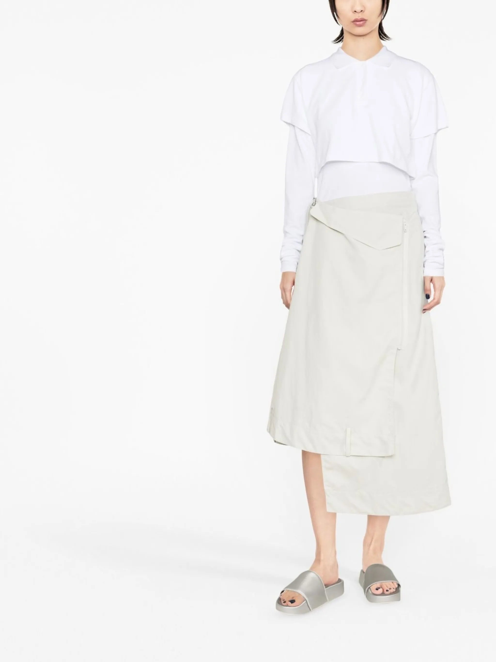 asymmetric midi skirt