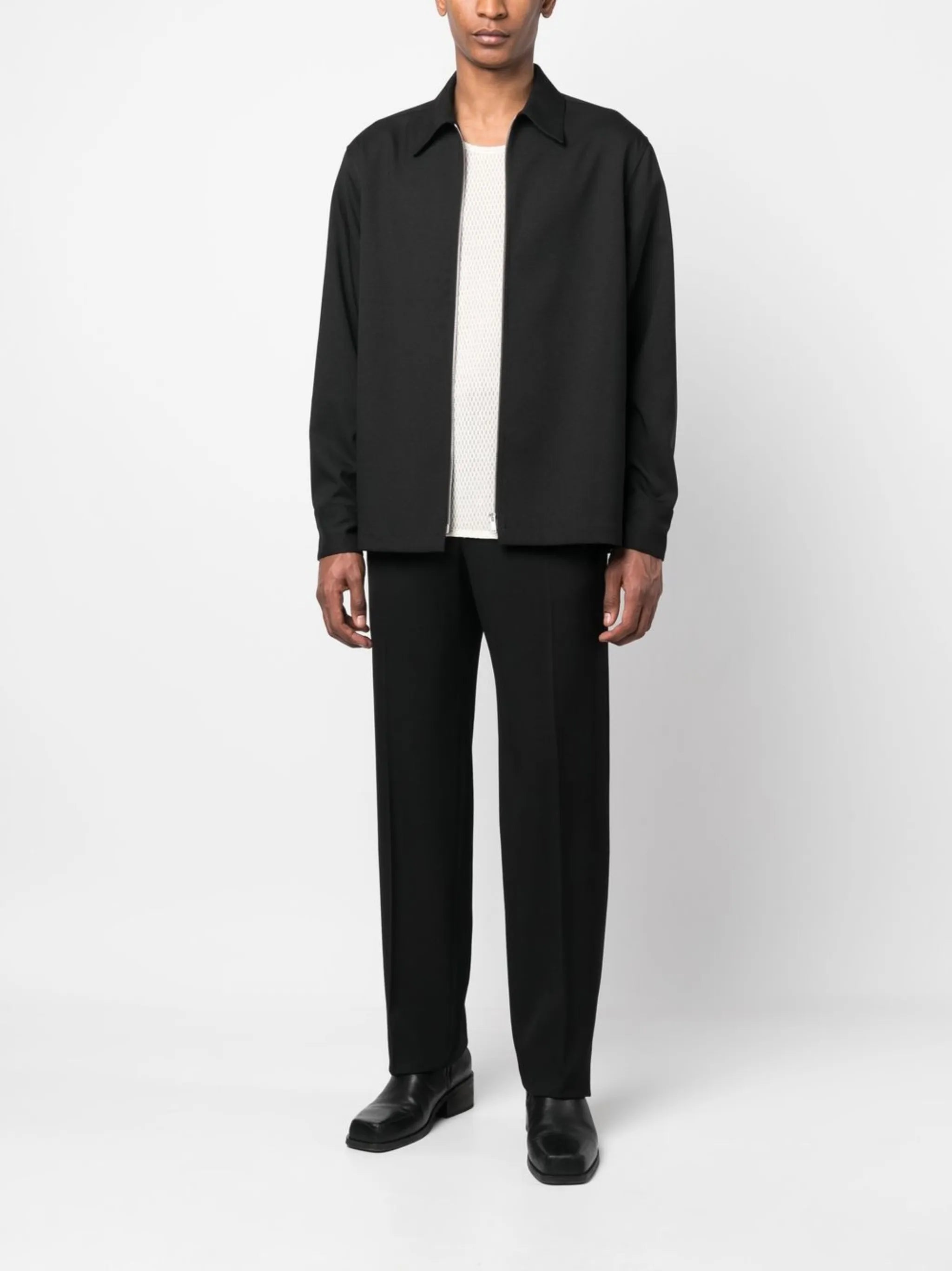 zipped-up fastening shirt