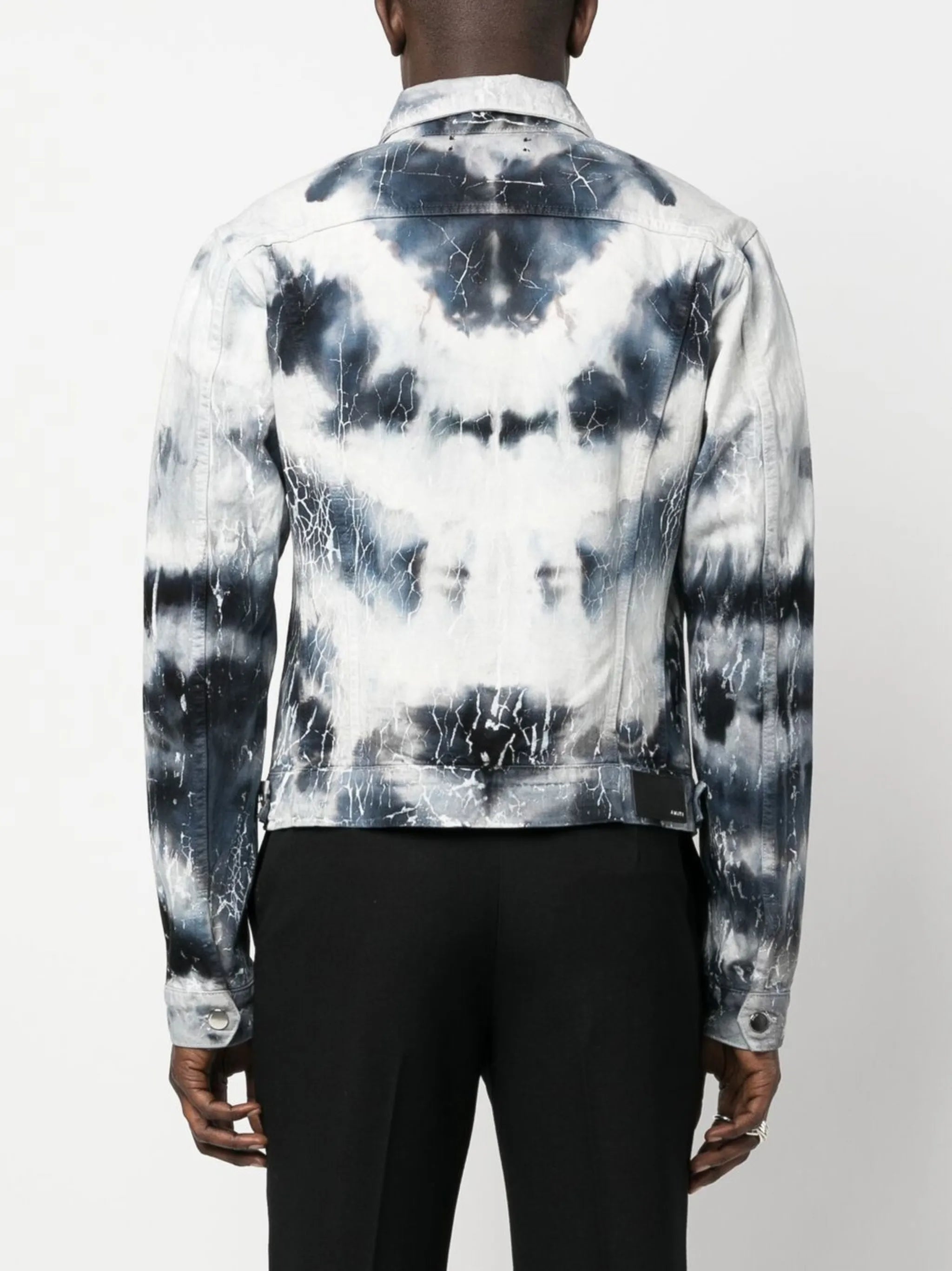 cracked-effect denim jacket