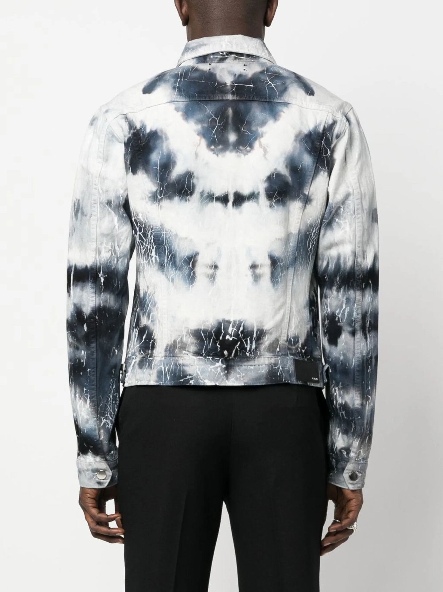 cracked-effect denim jacket