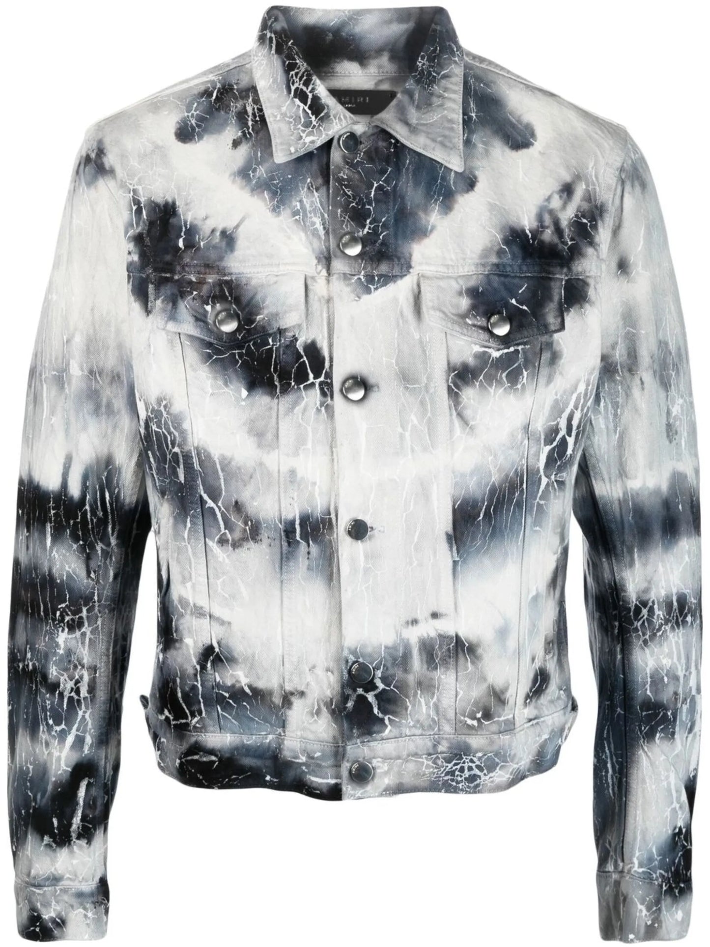 cracked-effect denim jacket