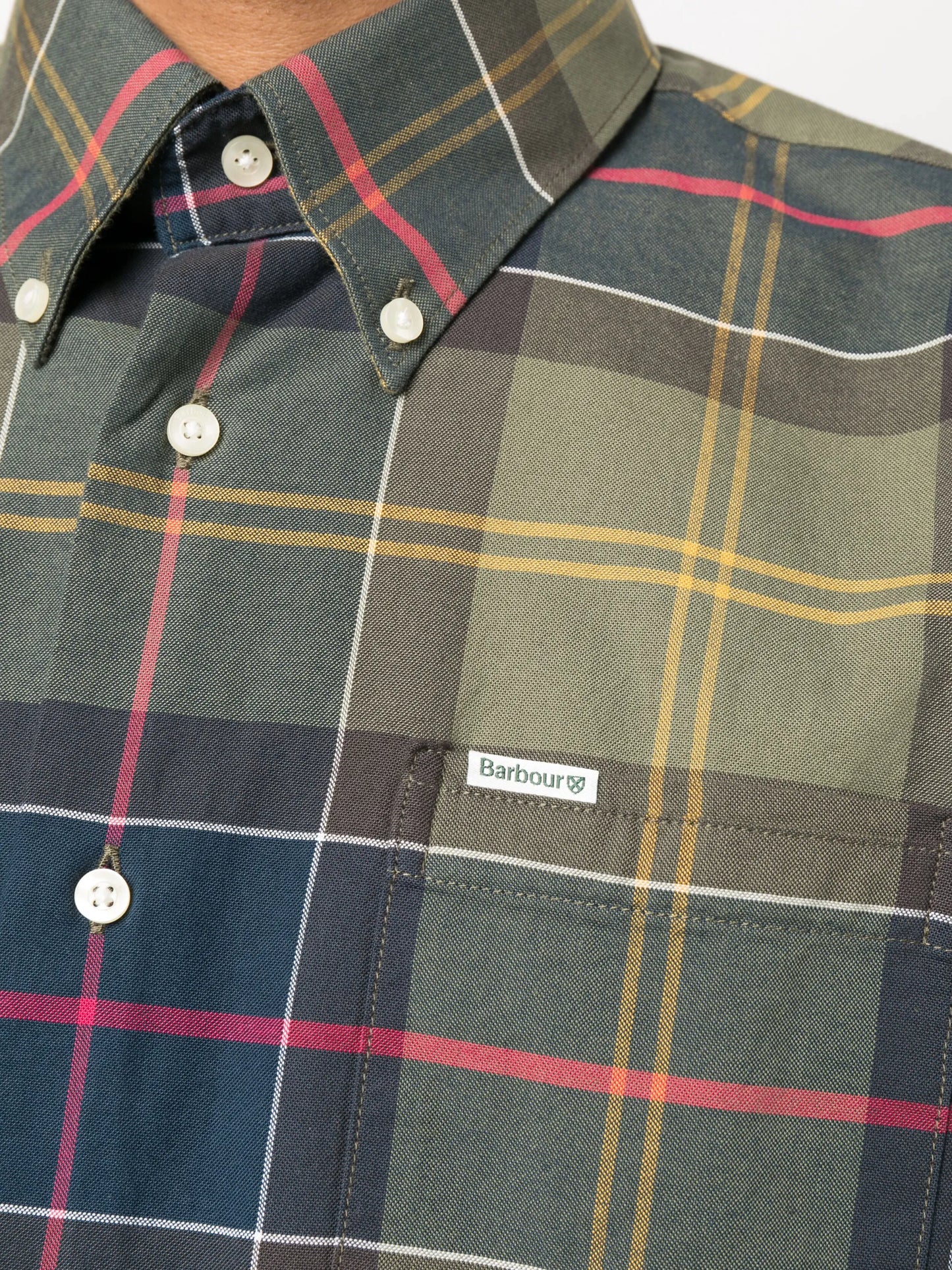 tartan check-pattern cotton shirt