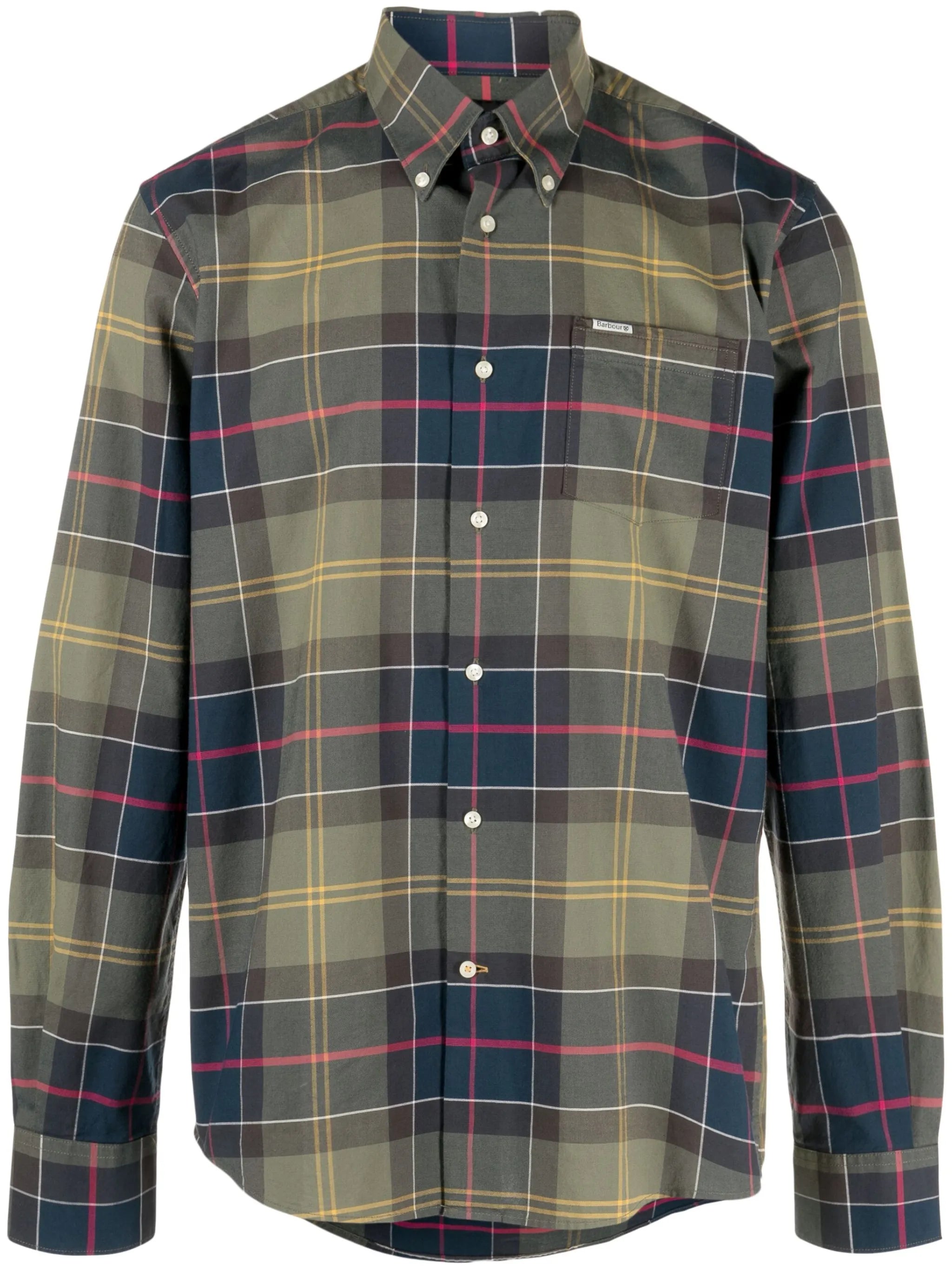 tartan check-pattern cotton shirt