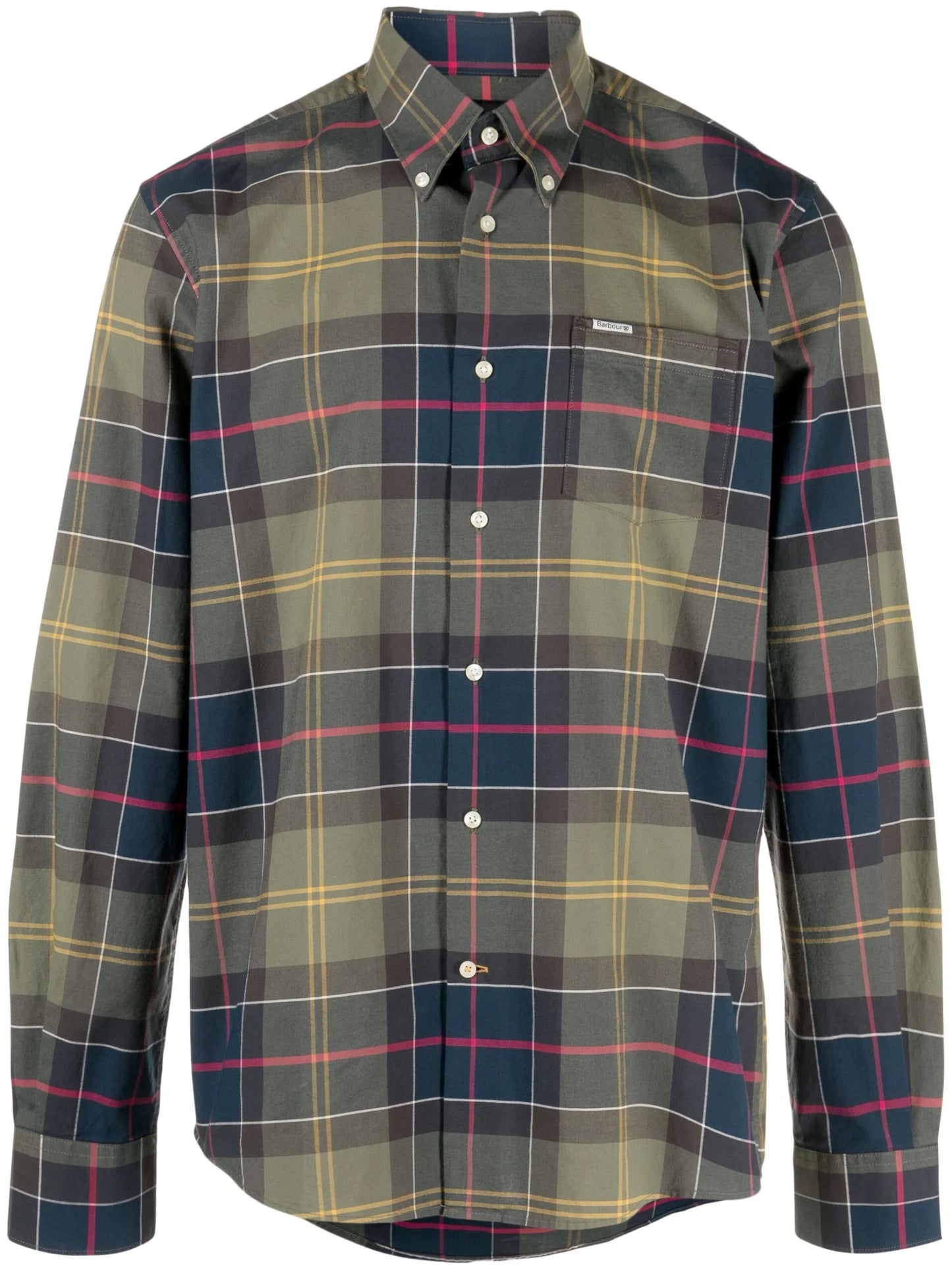 tartan check-pattern cotton shirt