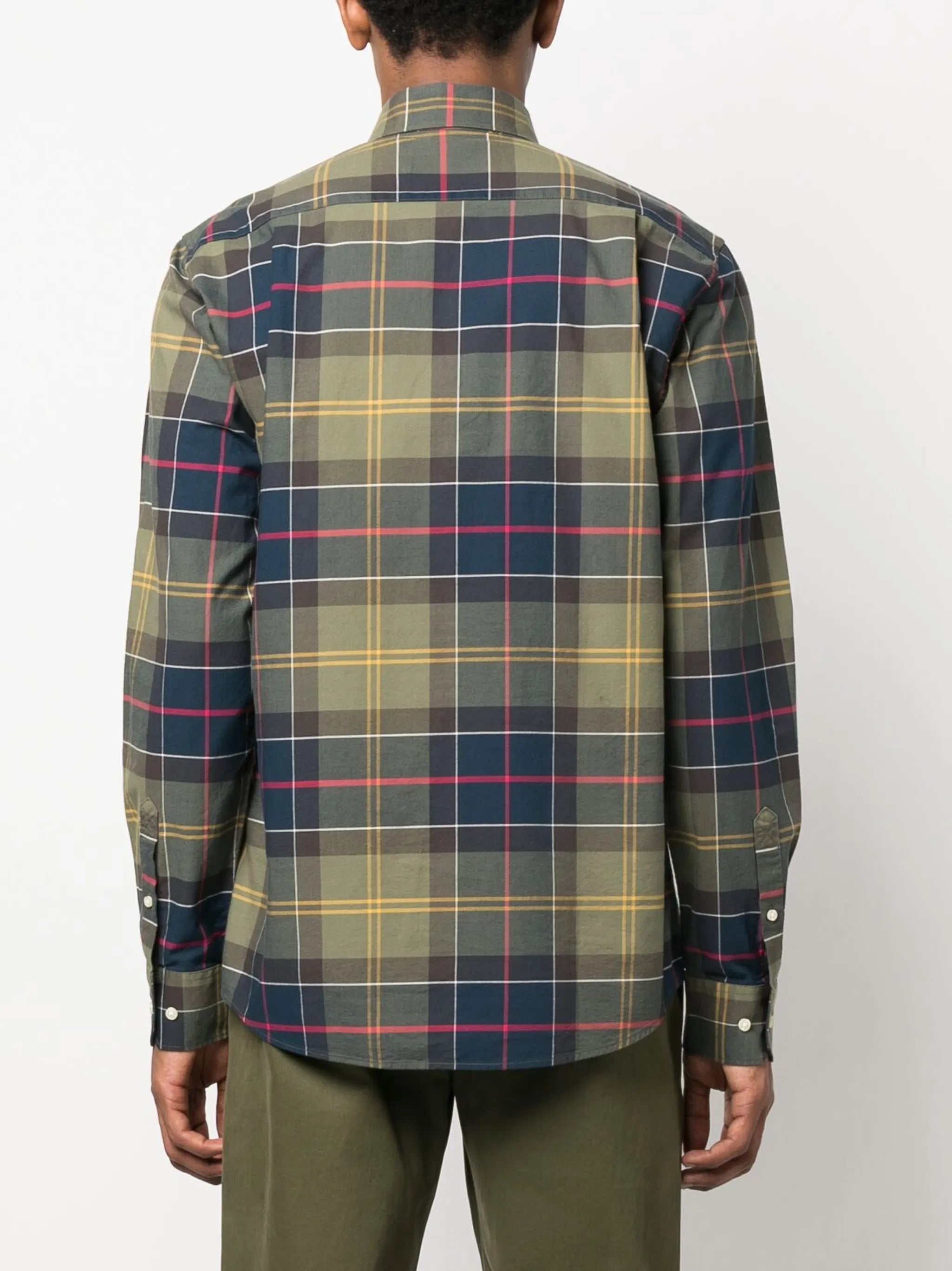 tartan check-pattern cotton shirt