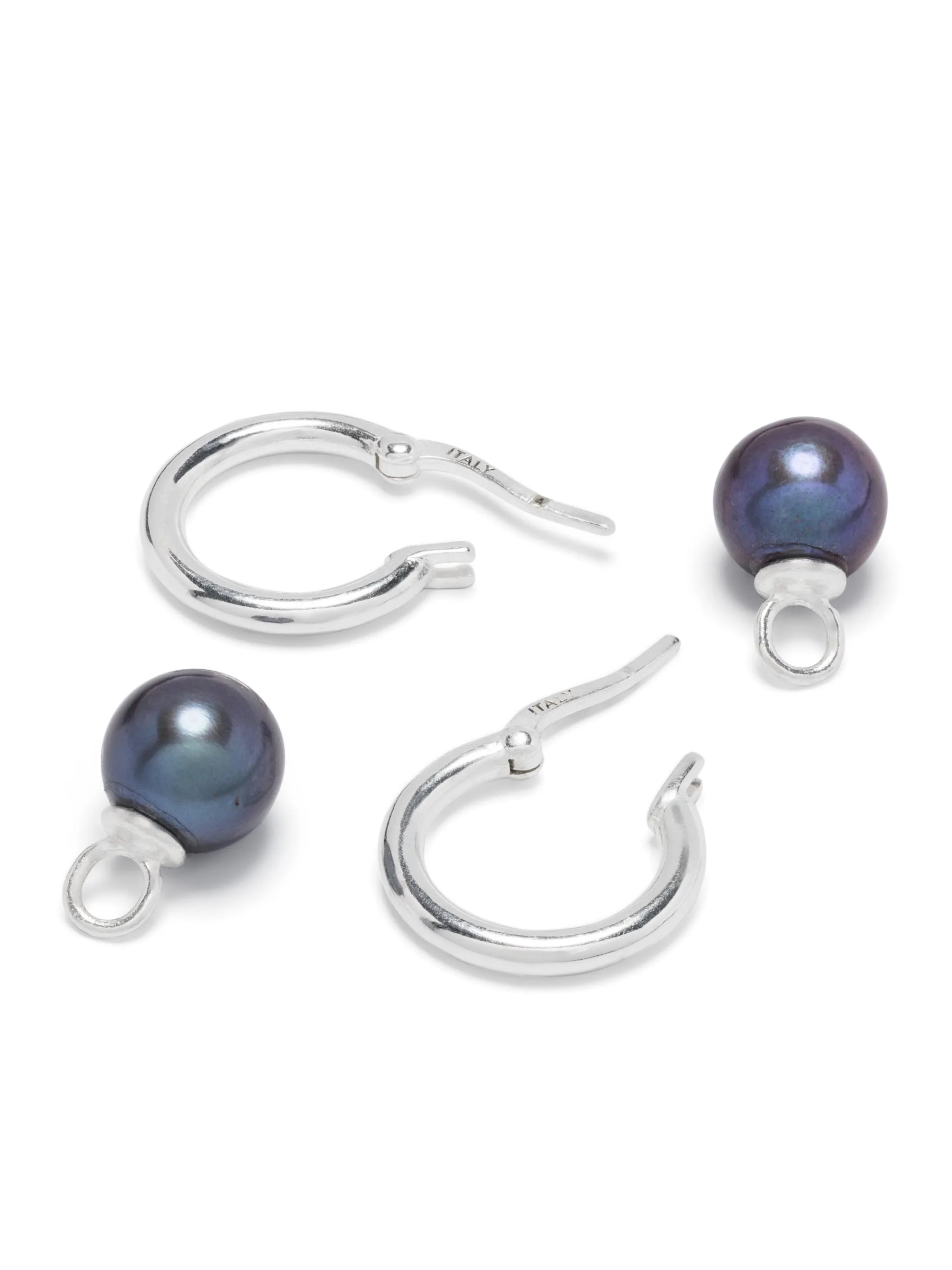pearl-embellished hoop earrings