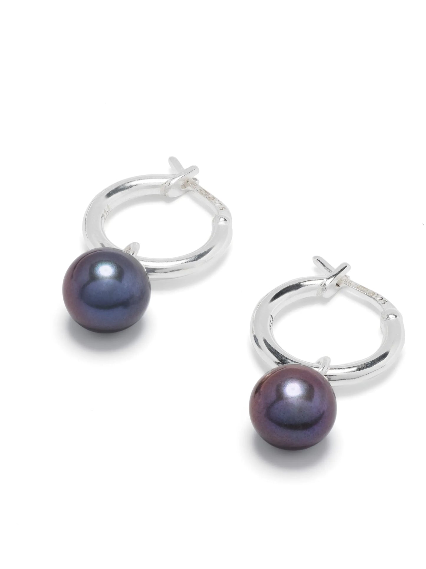 pearl-embellished hoop earrings