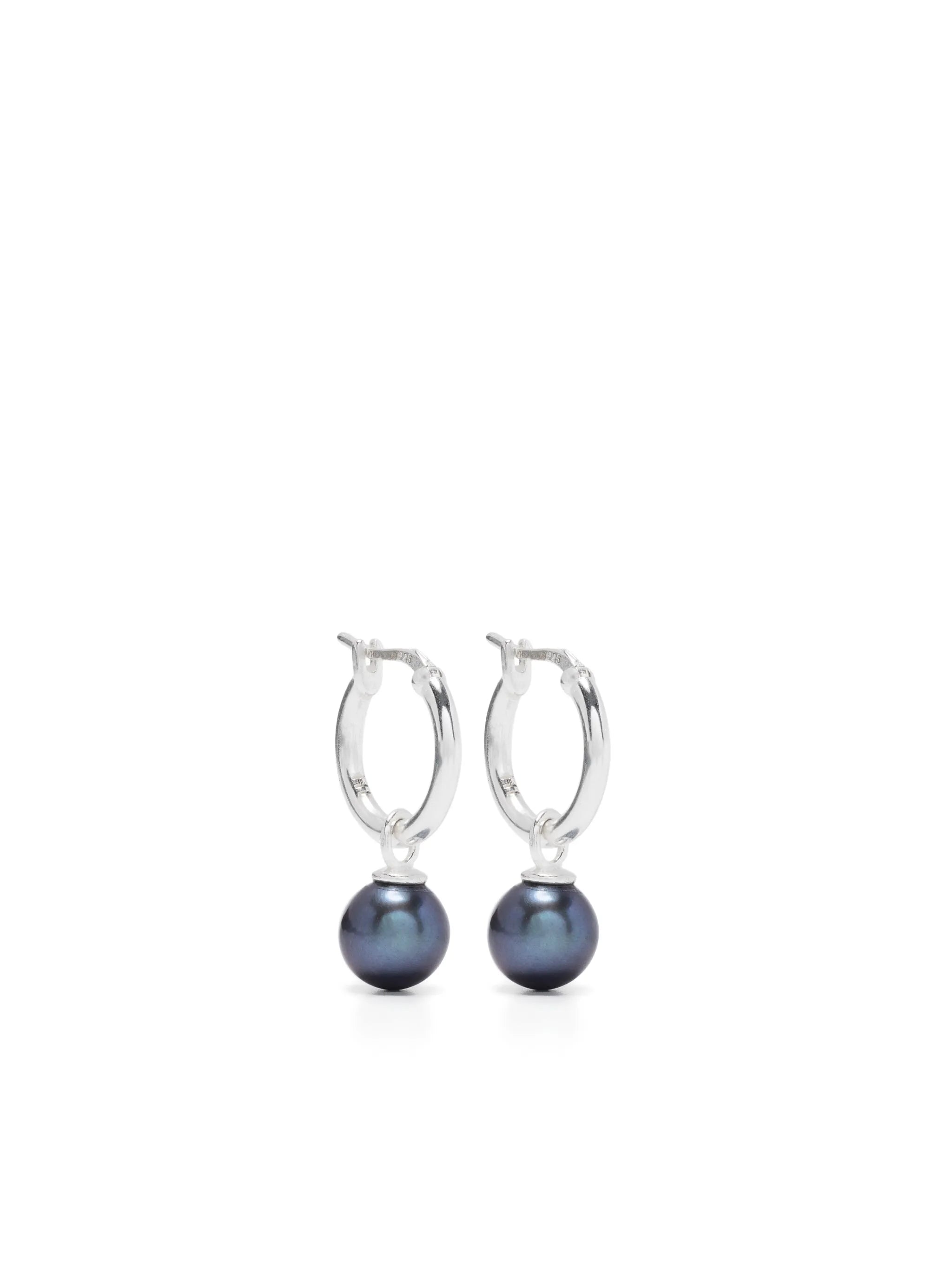 pearl-embellished hoop earrings