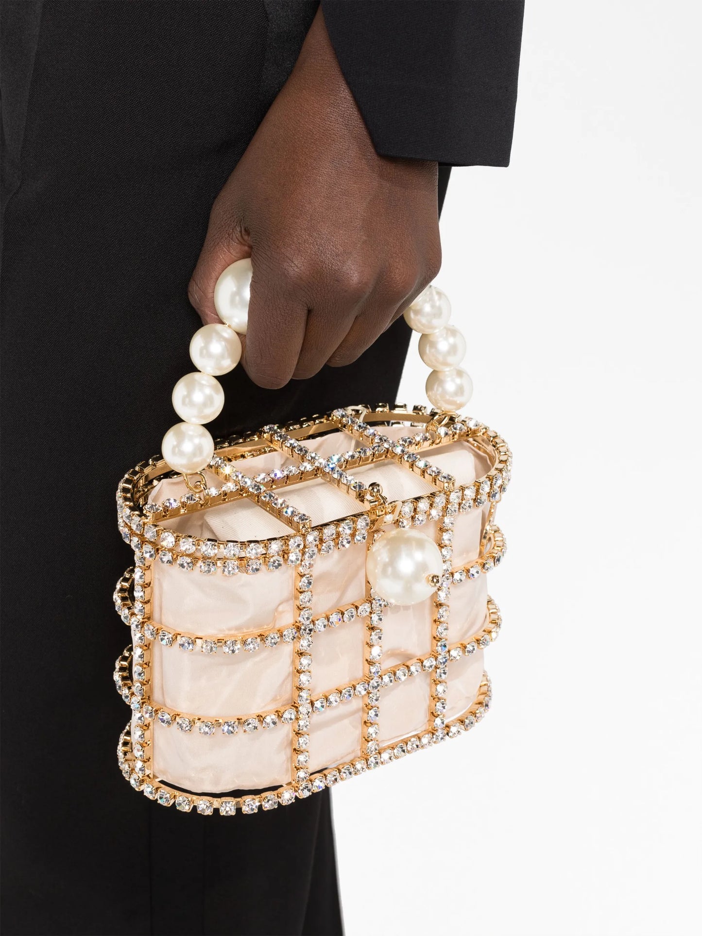 Holli faux pearl-embellished mini bag
