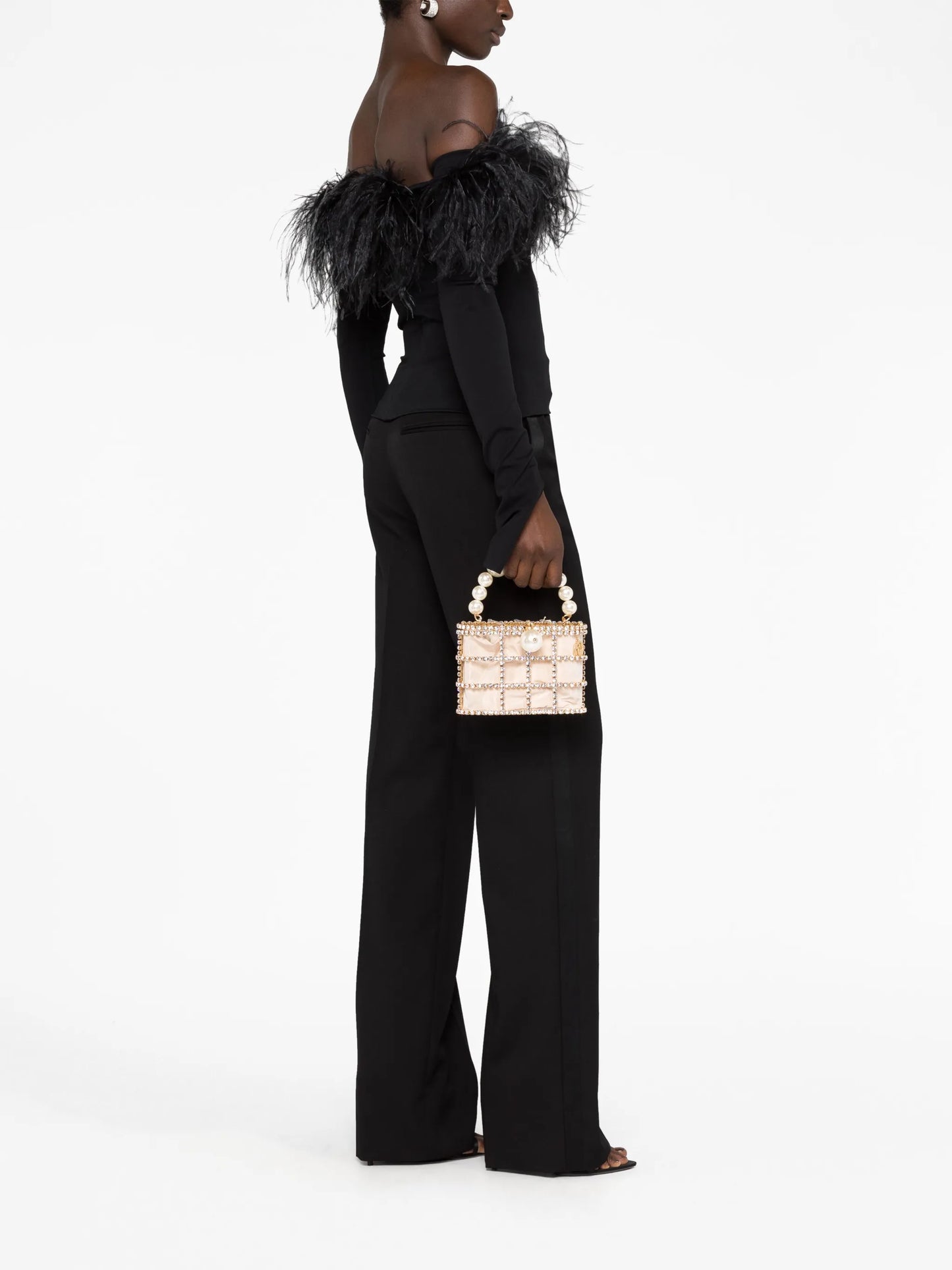 Holli faux pearl-embellished mini bag