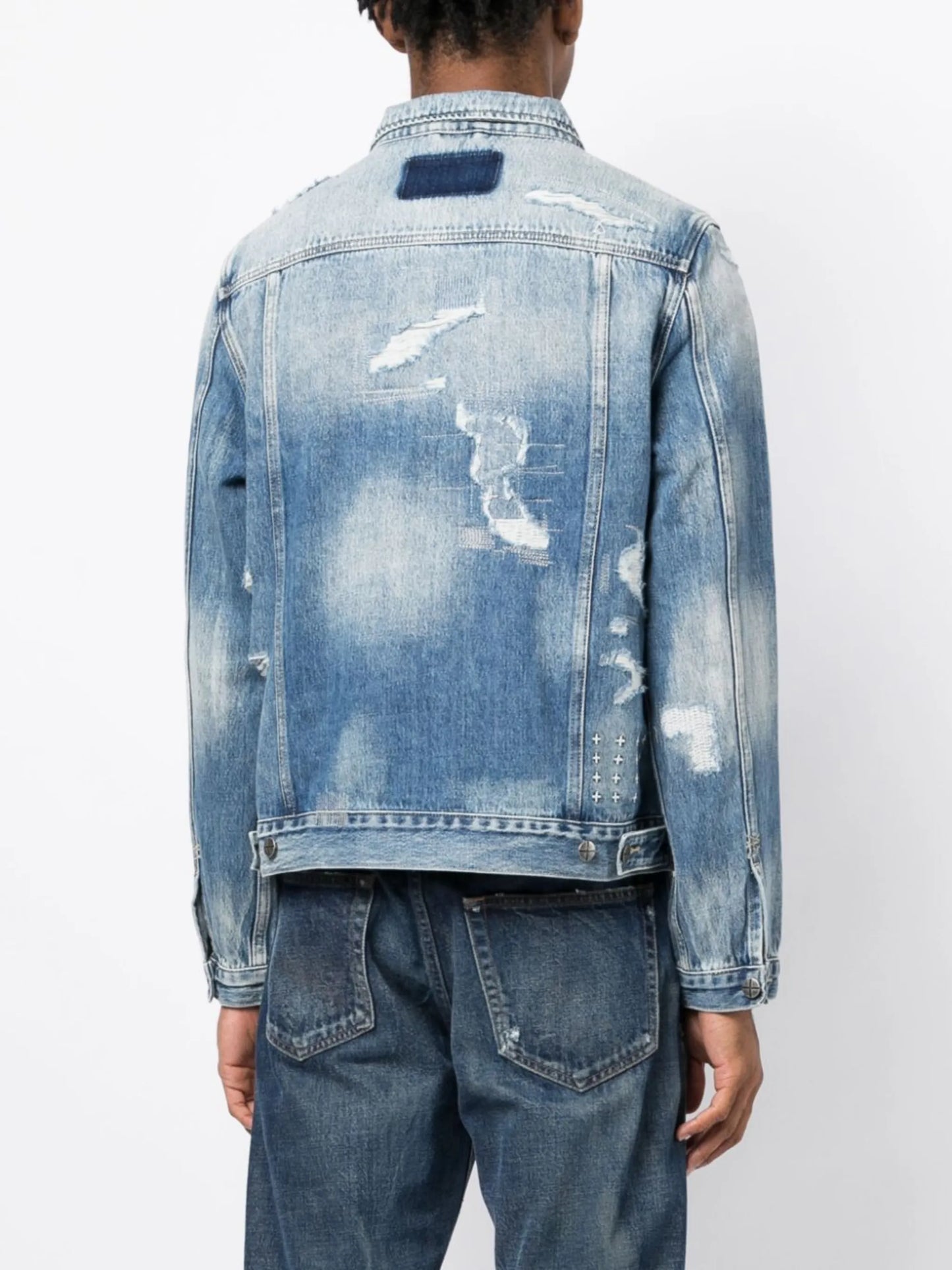 distressed-effect denim jacket