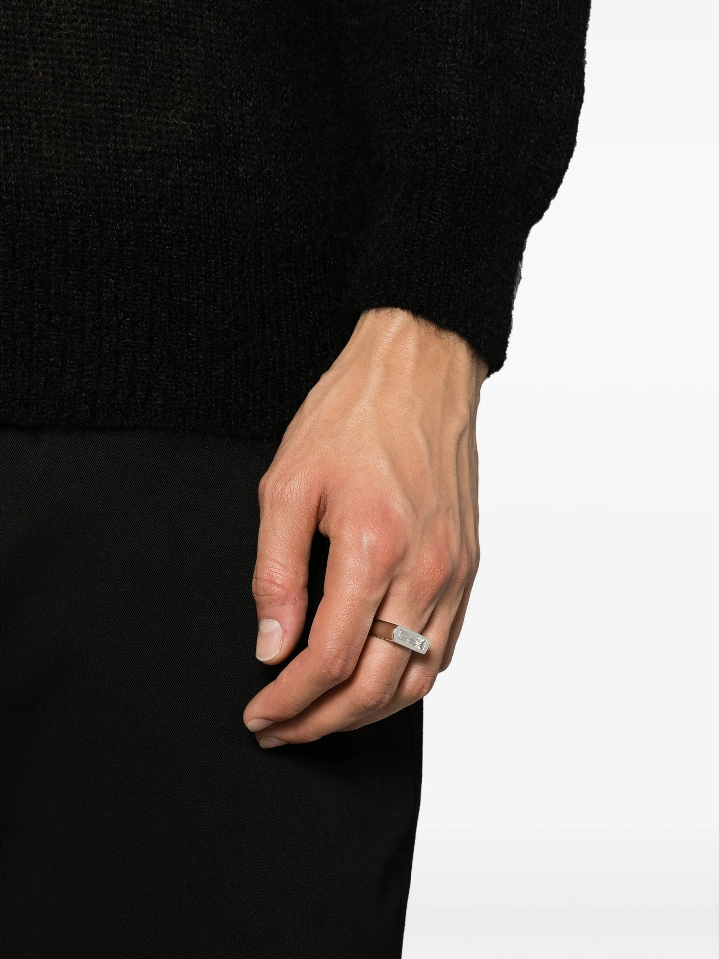 Baguette crystal-embellished ring