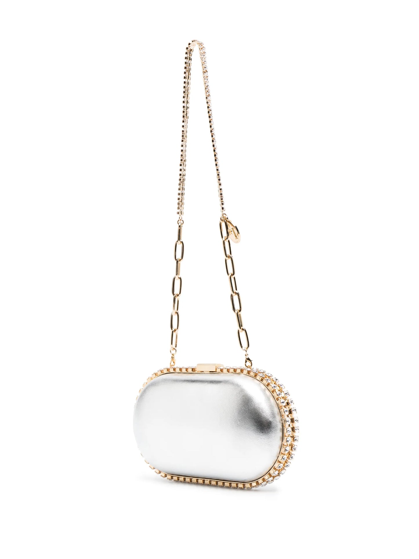 Clio crystal-embellished leather clutch bag