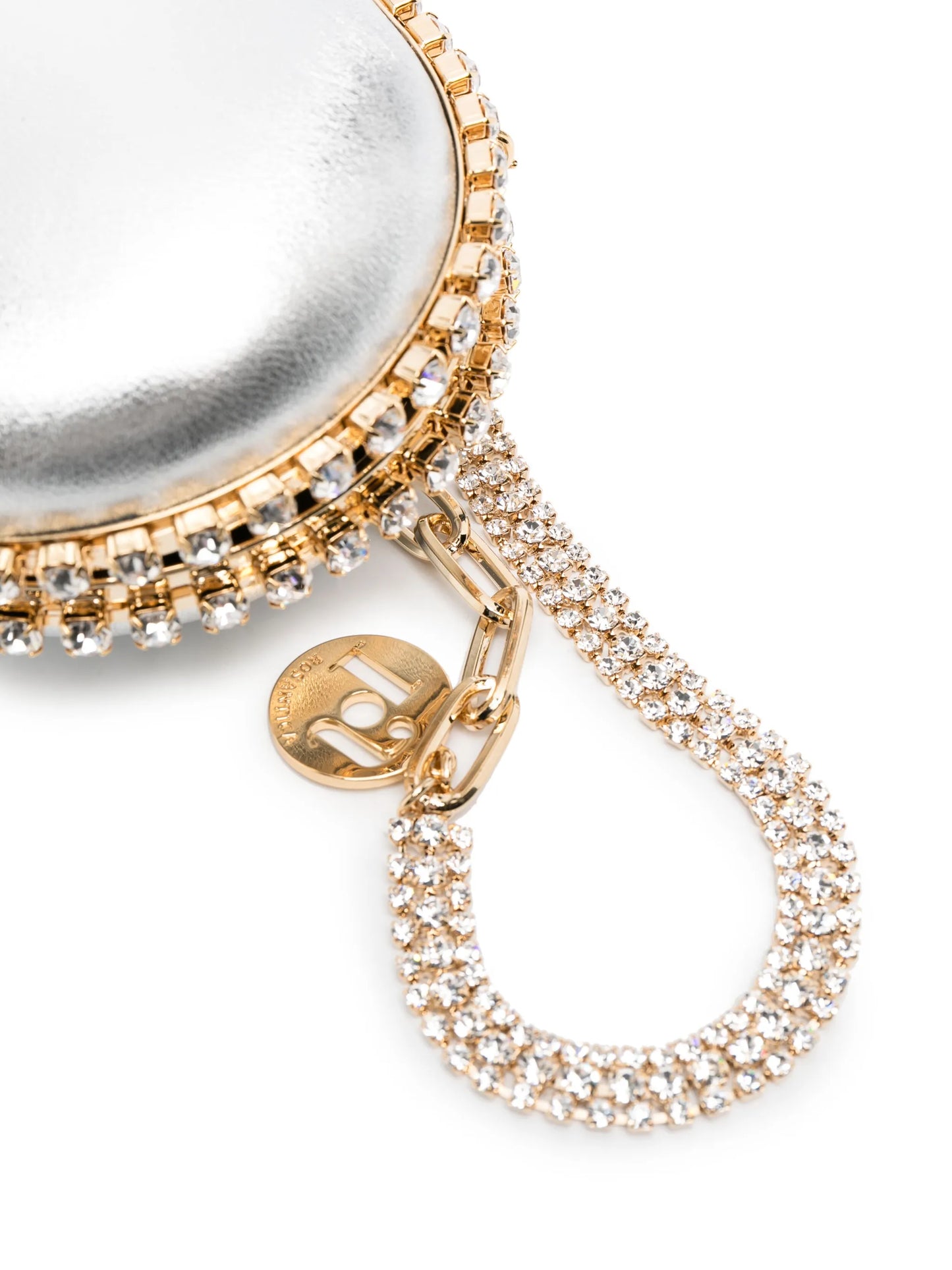 Clio crystal-embellished leather clutch bag