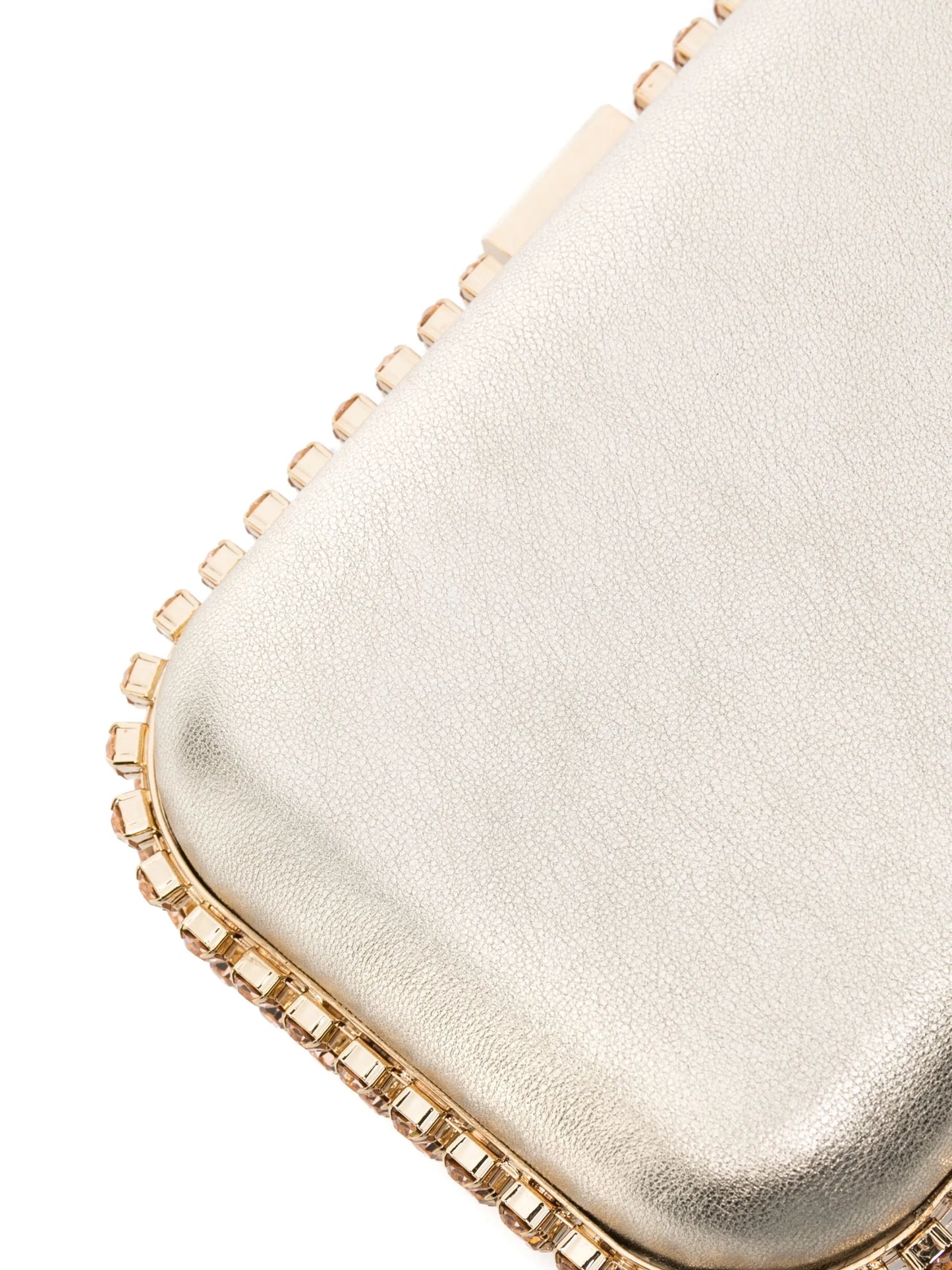 Clio crystal-embellished leather clutch bag