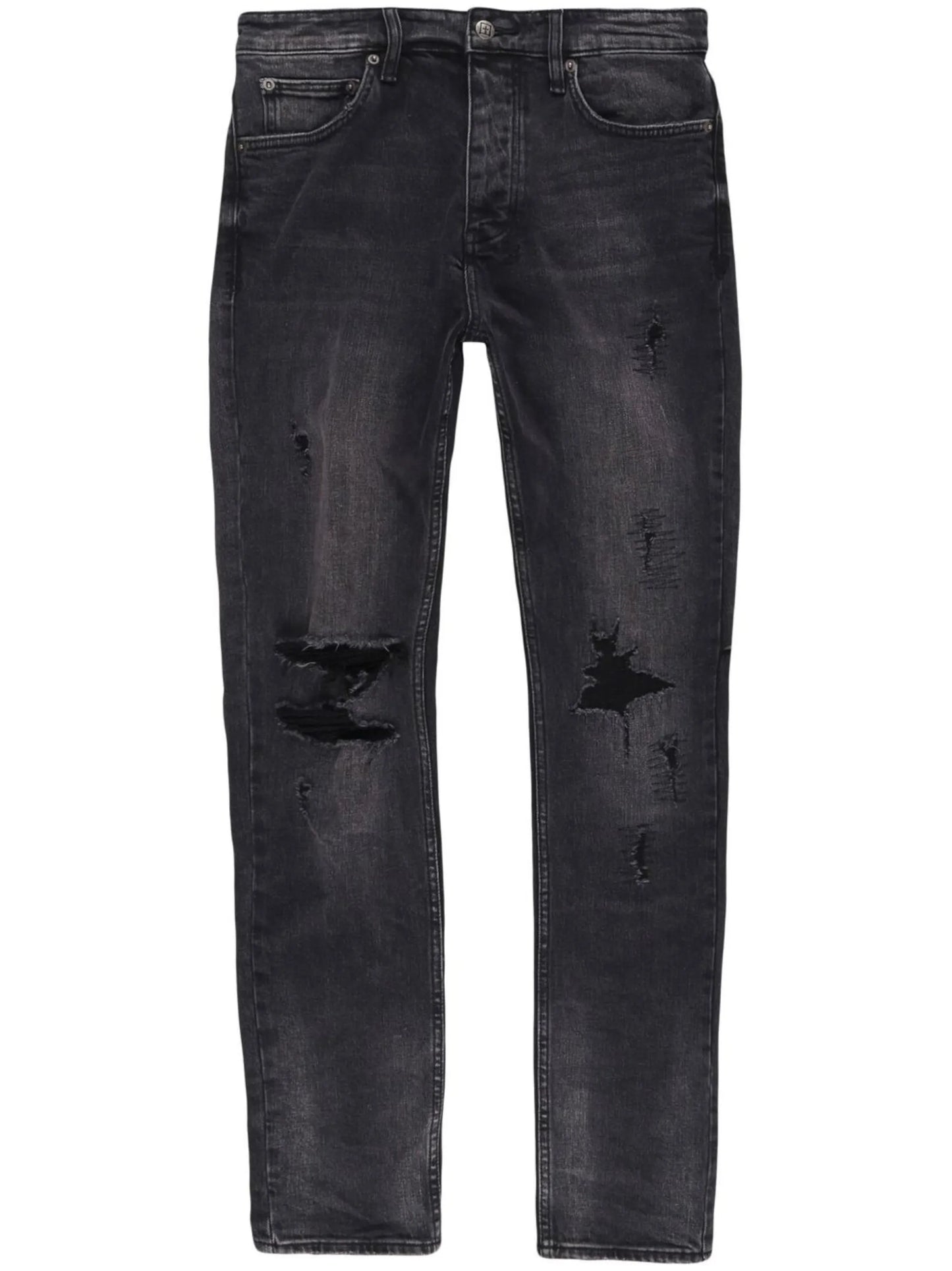ripped-detail slim-fit jeans