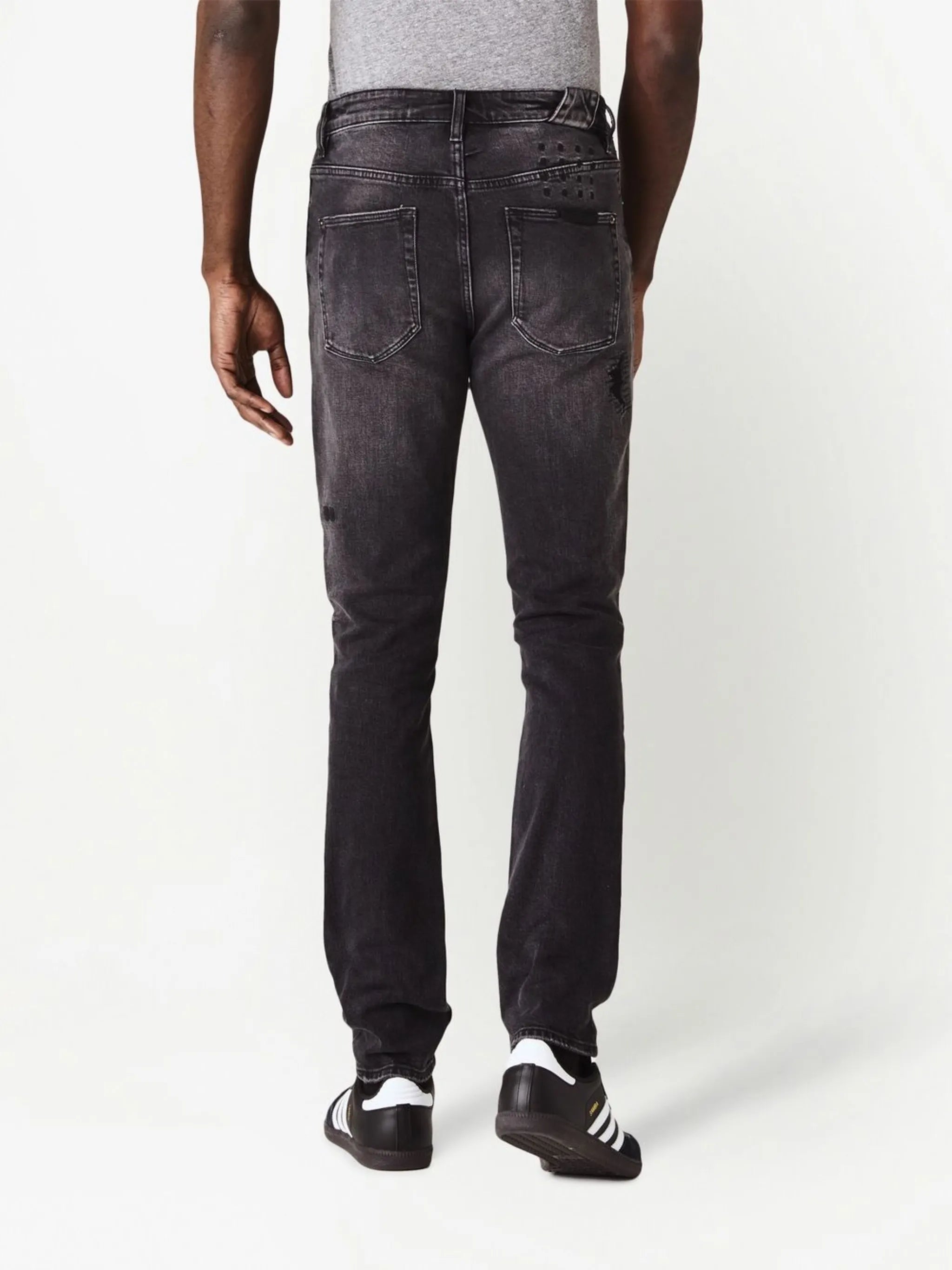 ripped-detail slim-fit jeans