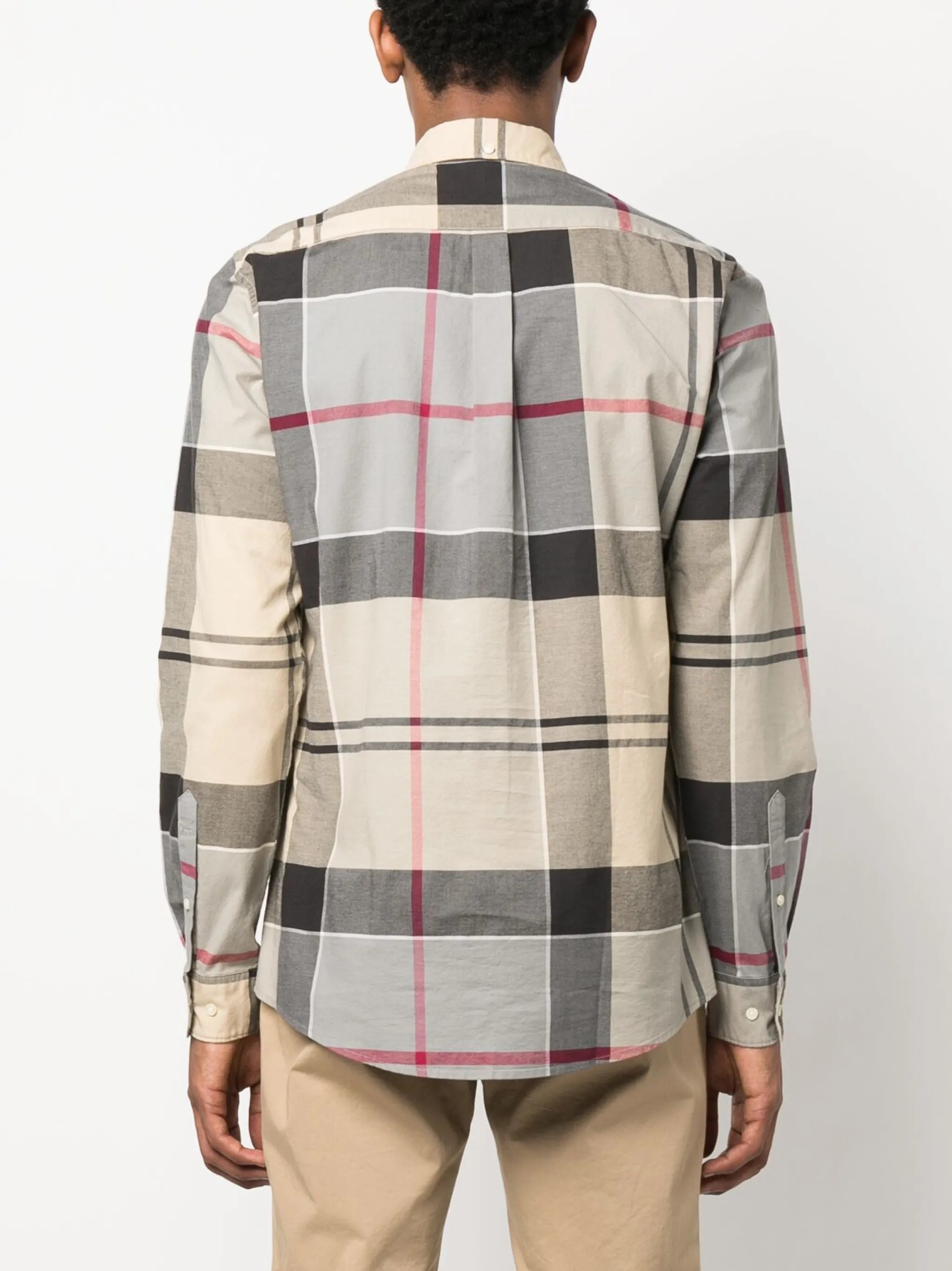 checked-pattern cotton shirt