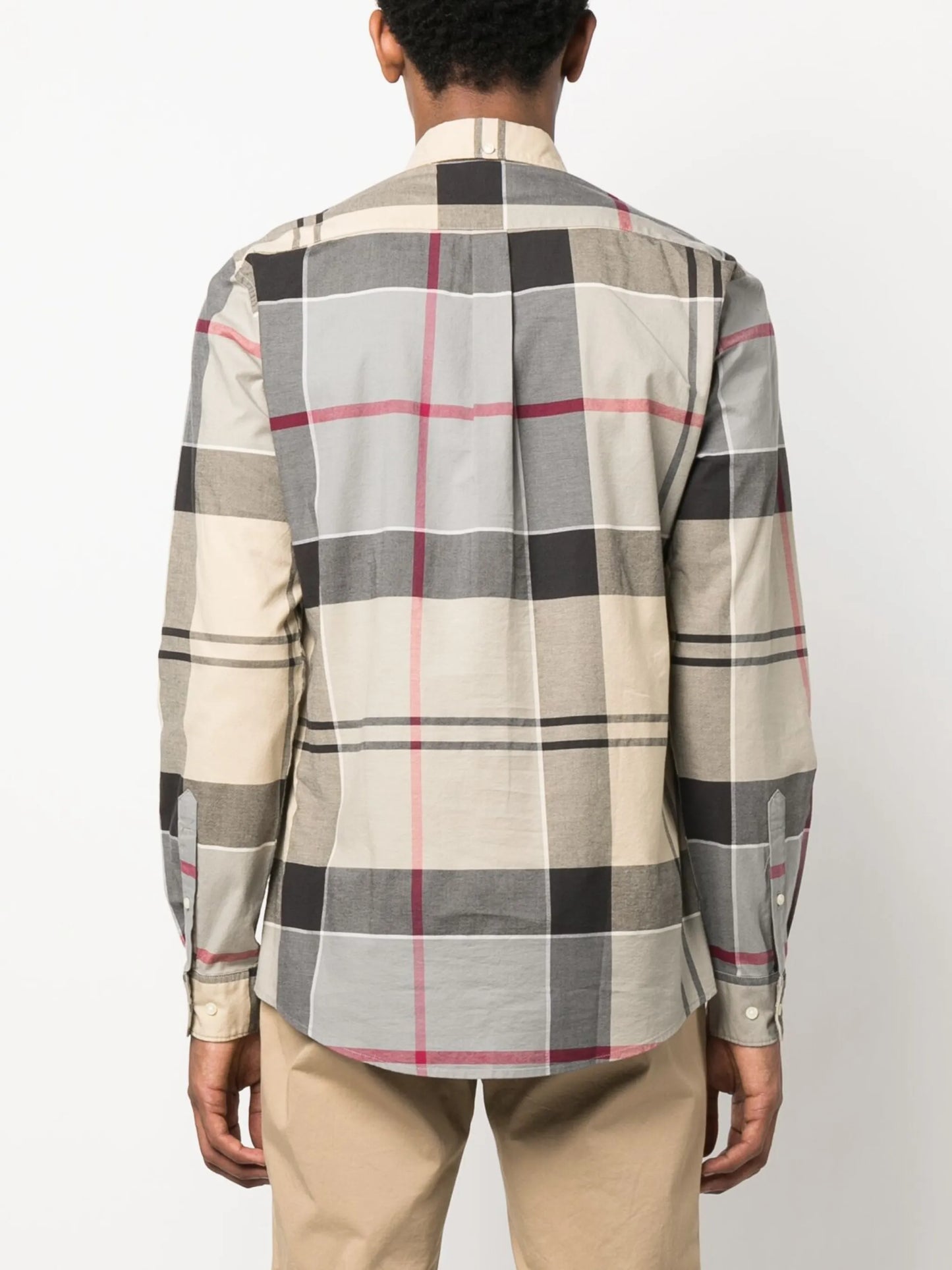 checked-pattern cotton shirt