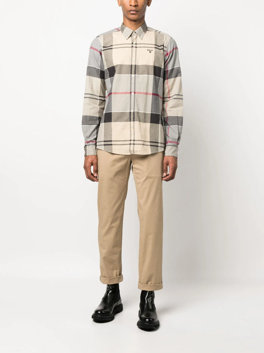 checked-pattern cotton shirt