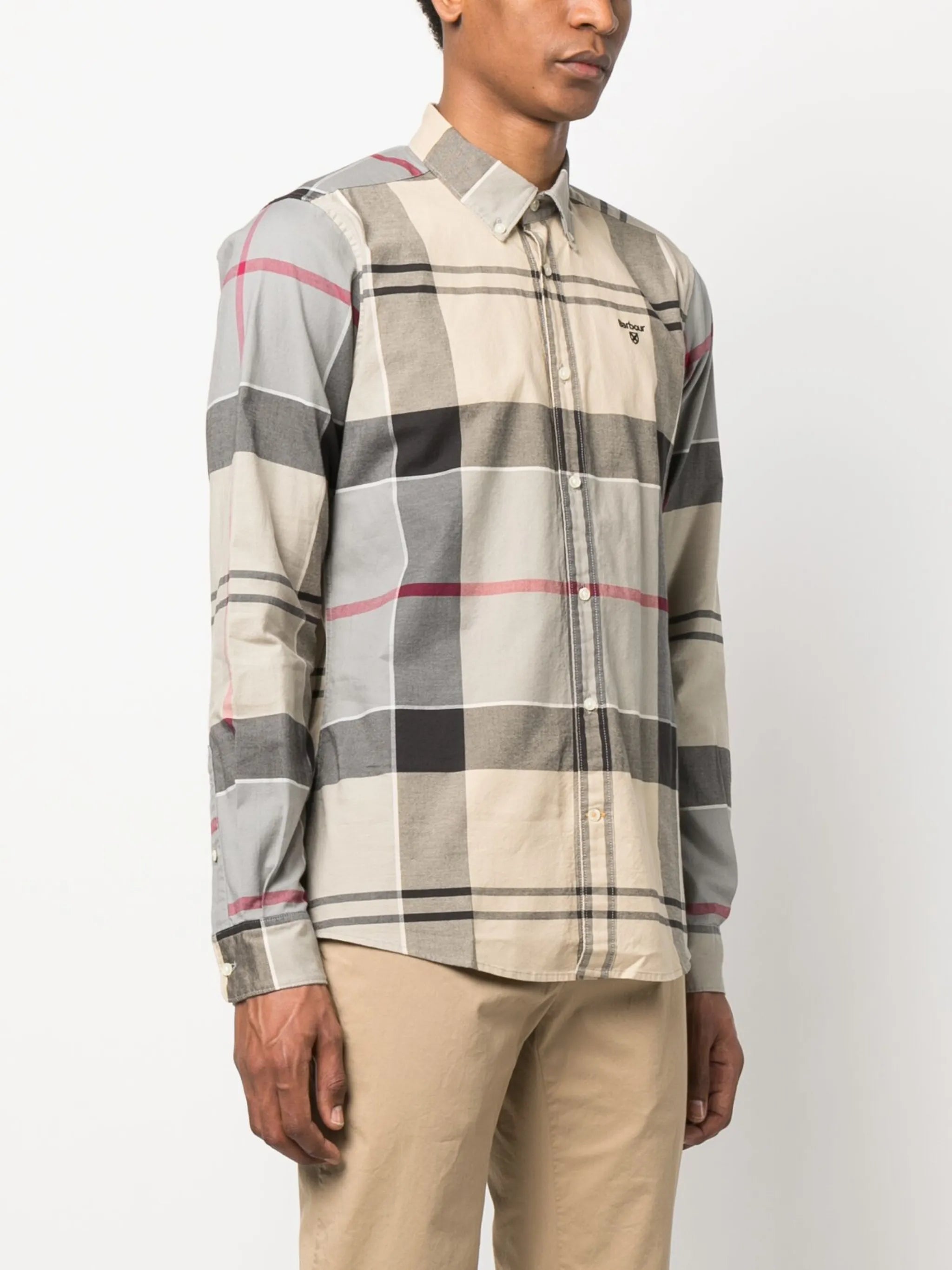 checked-pattern cotton shirt