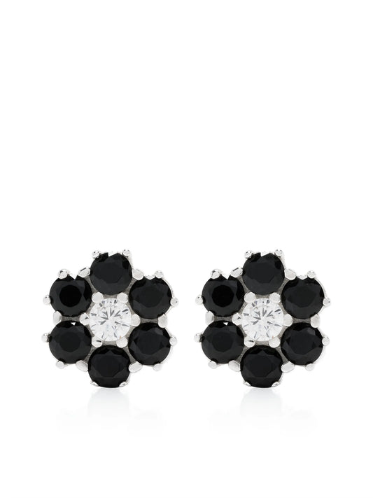 black stone stud earrings