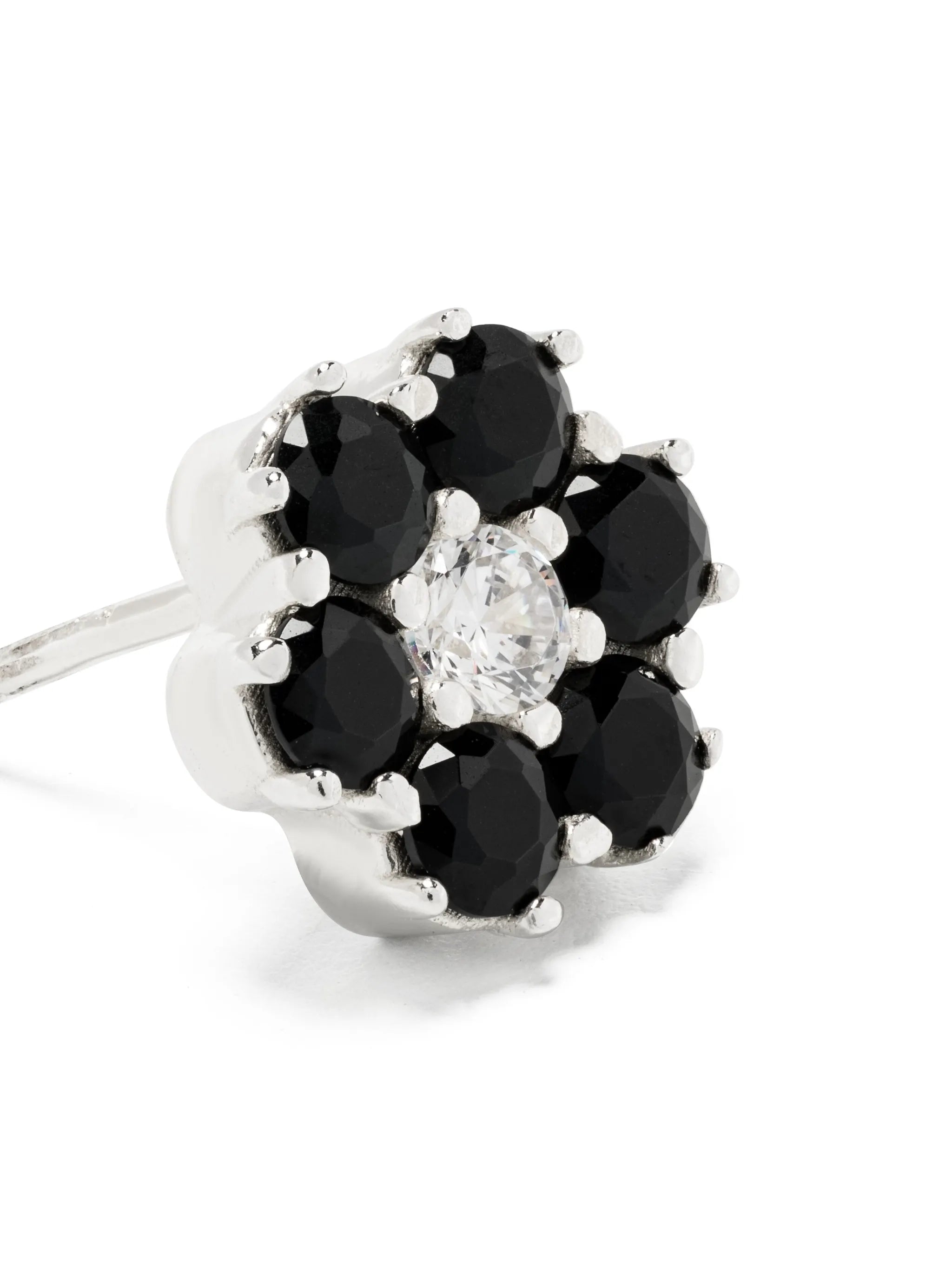 black stone stud earrings