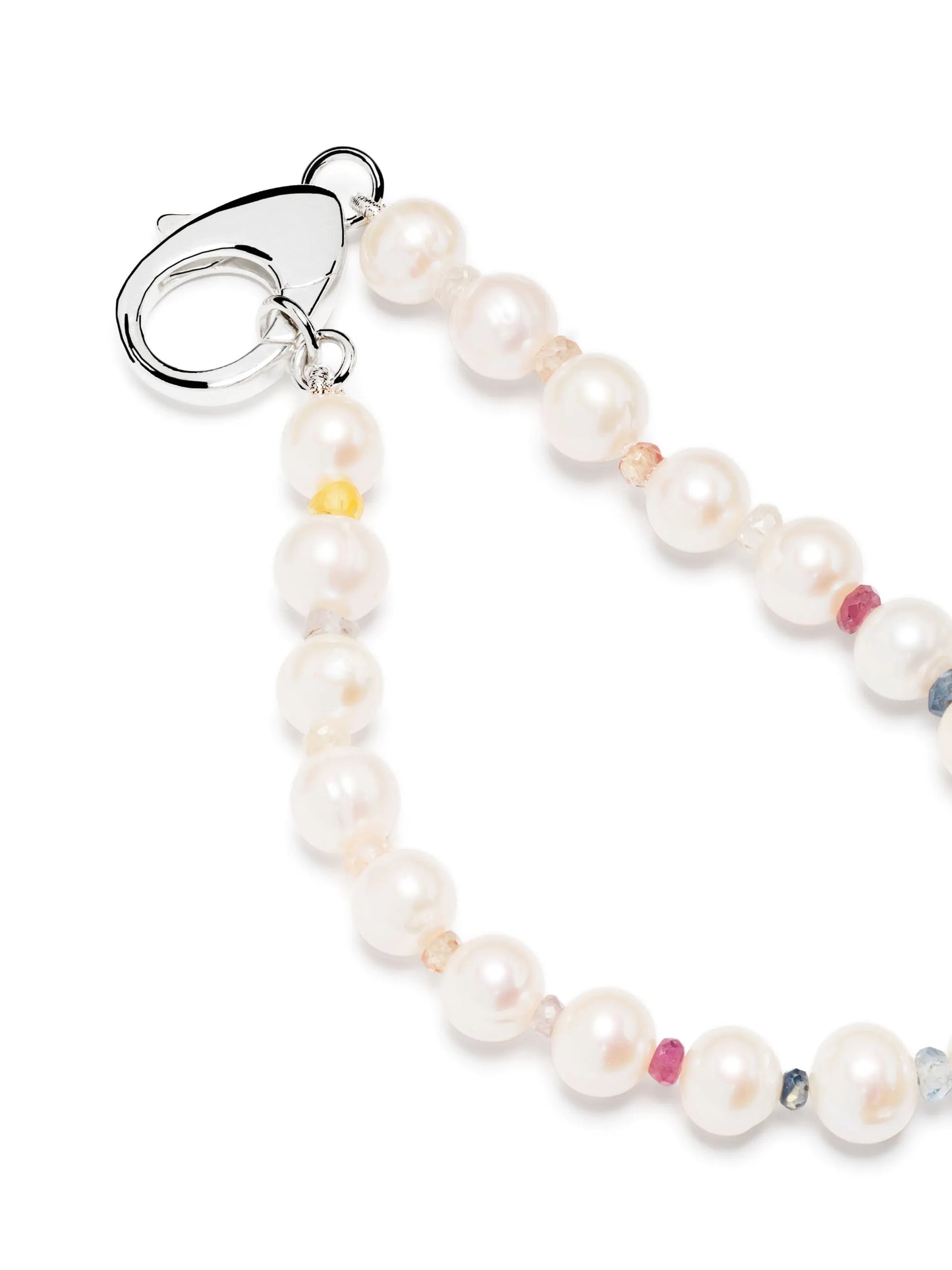 rainbow bead-embellished pearl bracelet