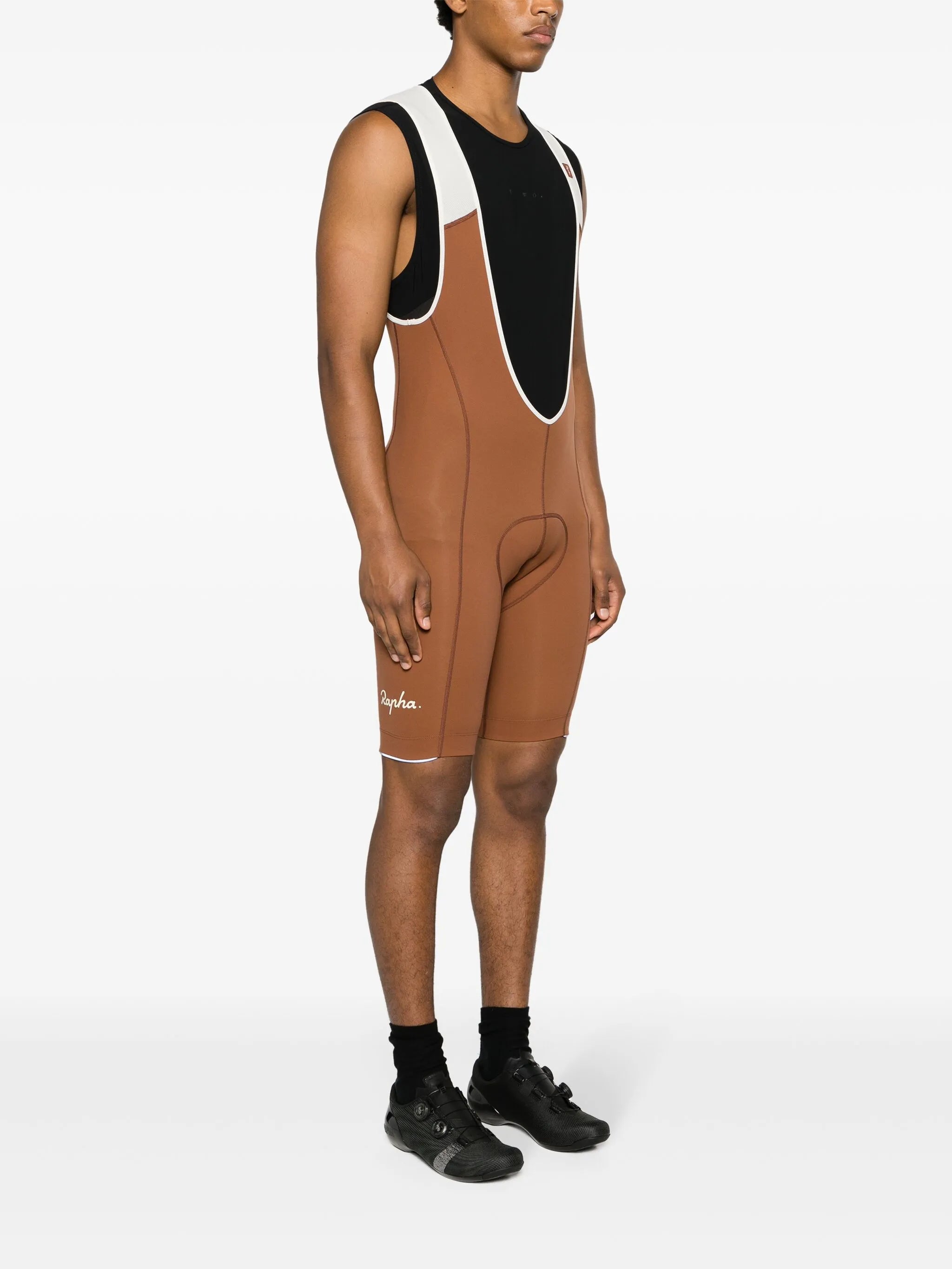 logo-print padded bib shorts