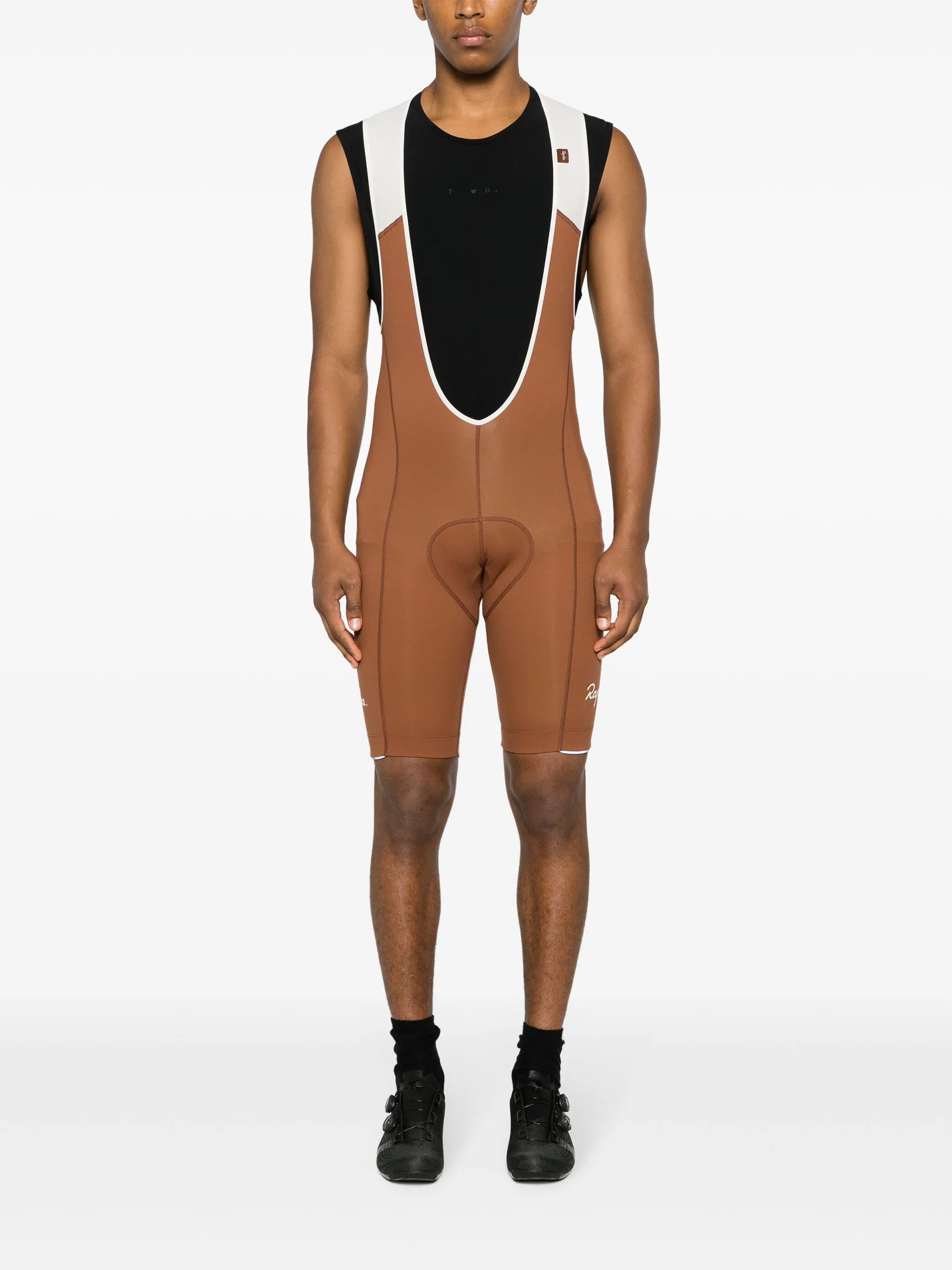 logo-print padded bib shorts