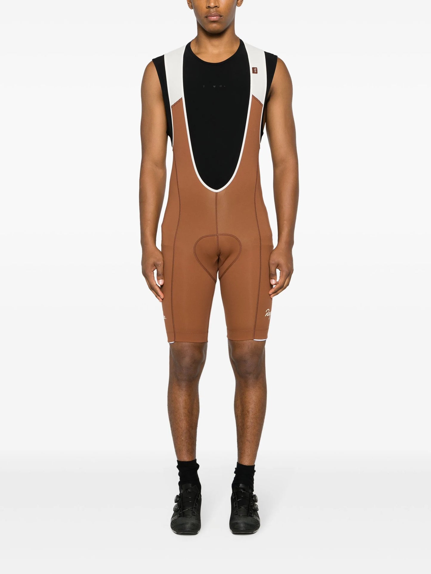 logo-print padded bib shorts