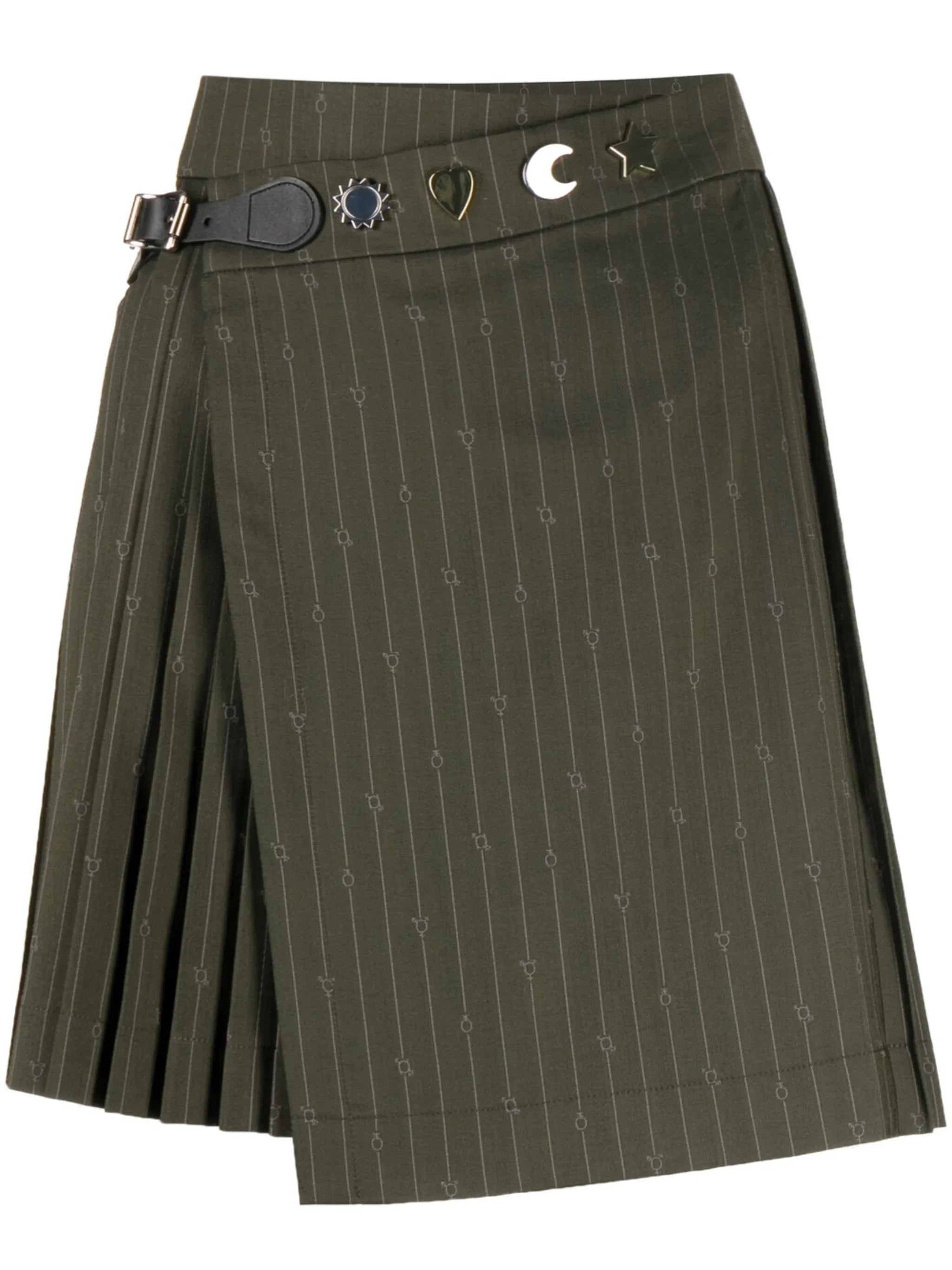 pinstripe pleated miniskirt