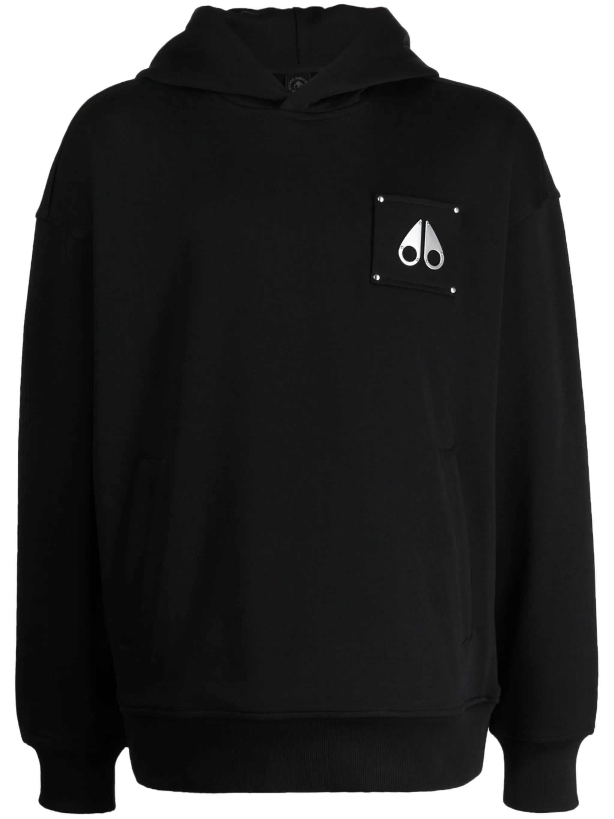 logo-patch cotton hoodie