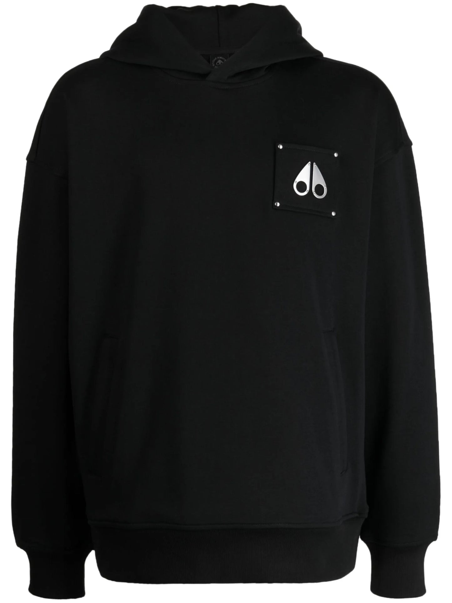 logo-patch cotton hoodie