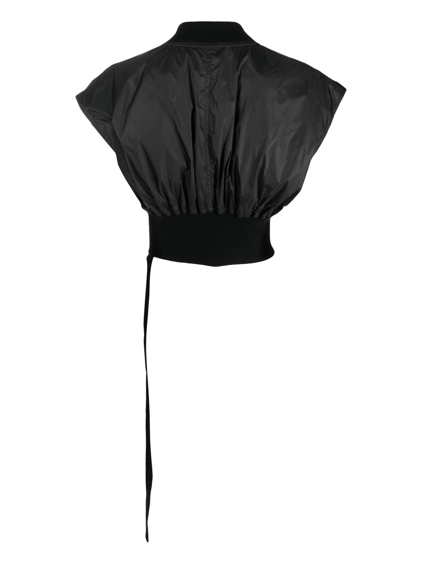 elasticated-waist sleeveless jacket